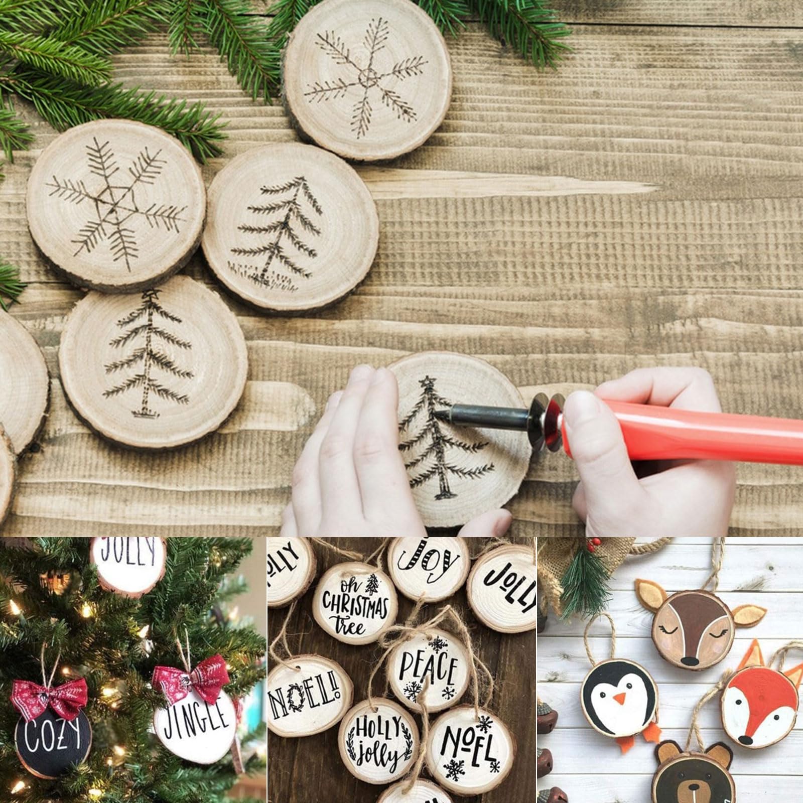ASelected 50 Pcs Natural Pine Wood Slices for Crafts - 6-7cm Diameter, Sanded Surface | DIY Coasters & Decorations 4