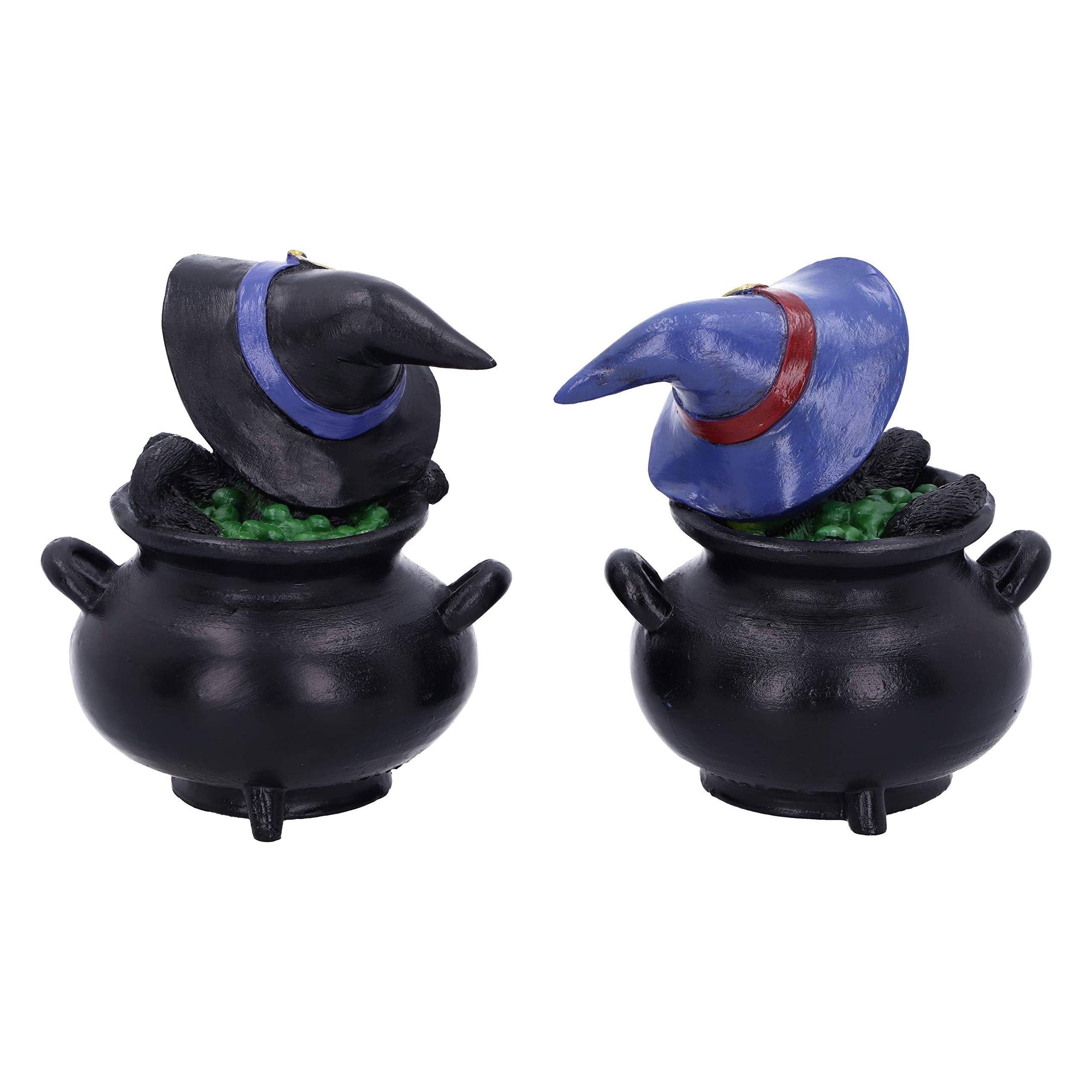 Nemesis Now Hubble and Bubble Witches Familiar Black Cat and Cauldron Figurines, 8cm 4