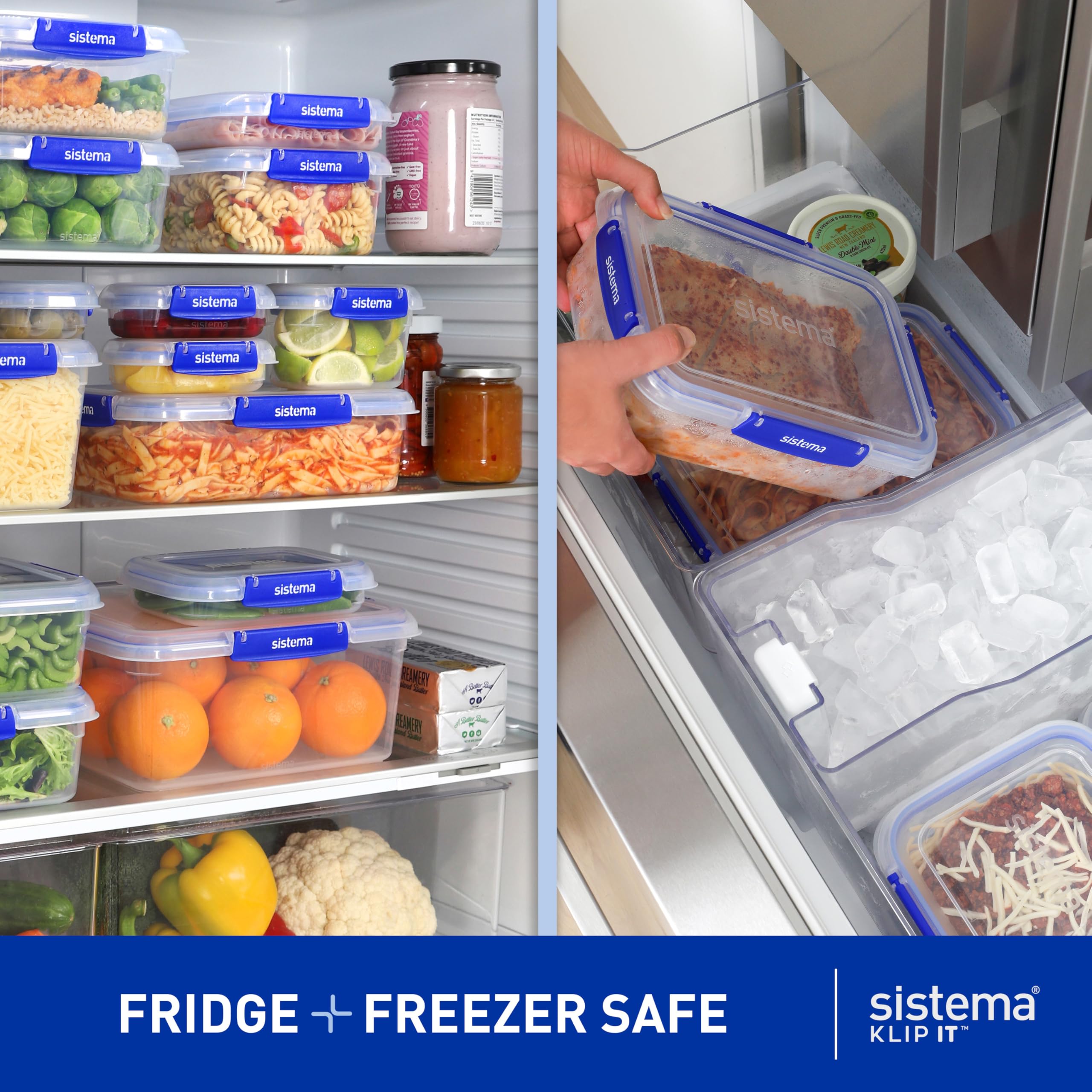 Sistema KLIP IT Food Storage Containers - 18 Count Airtight & Stackable Set | Teal Plastic 6