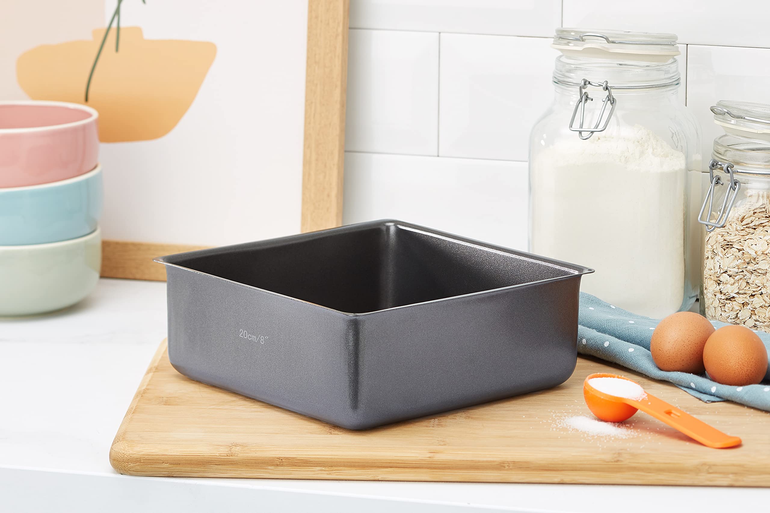 MasterClass Deep Square Cake Tin - 20 cm (8 inch) | Non-Stick Loose Bottom | Carbon Steel 2