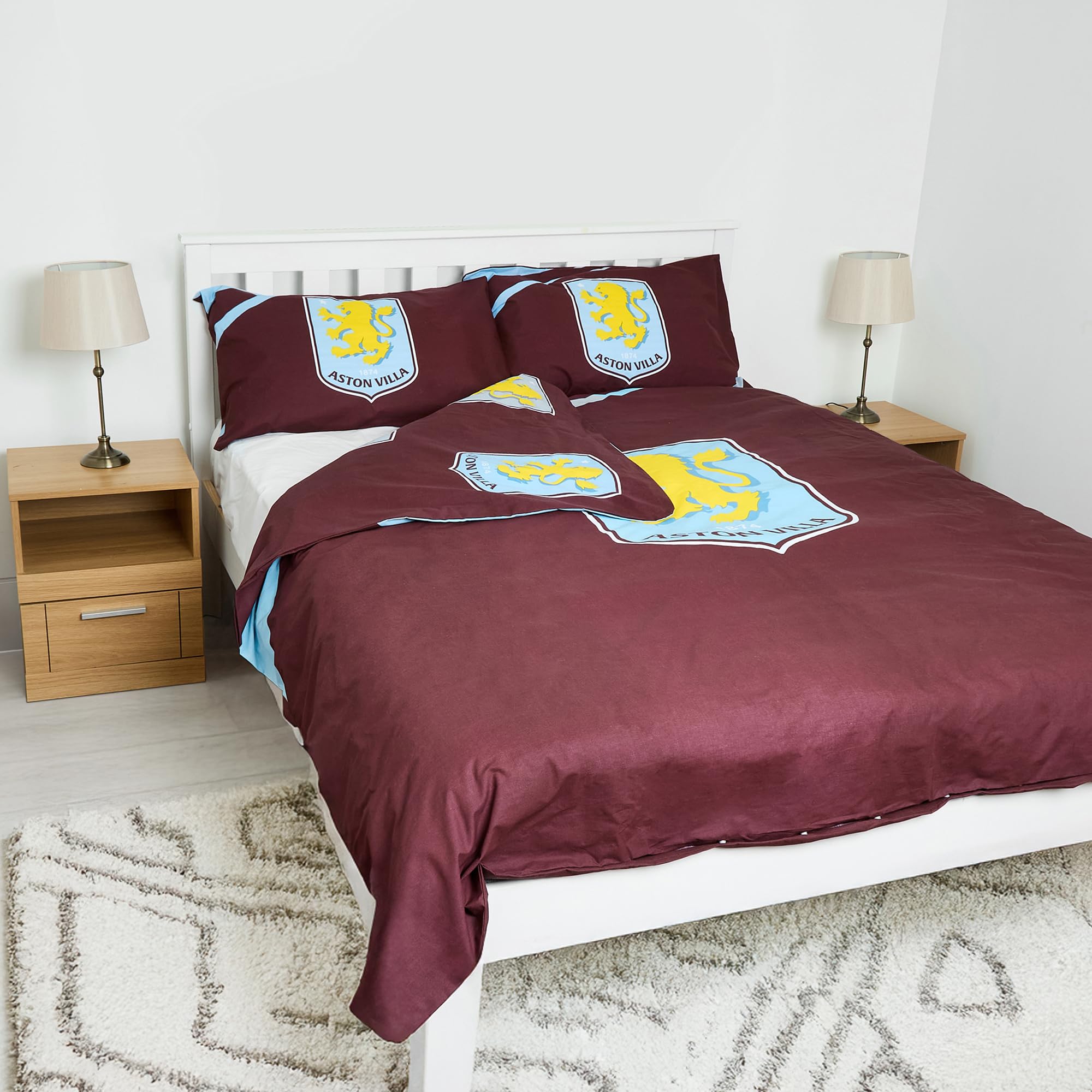 The Gift Scholars Aston Villa FC Double Duvet Cover Set - Reversible Polycotton | 200x200 cm 7