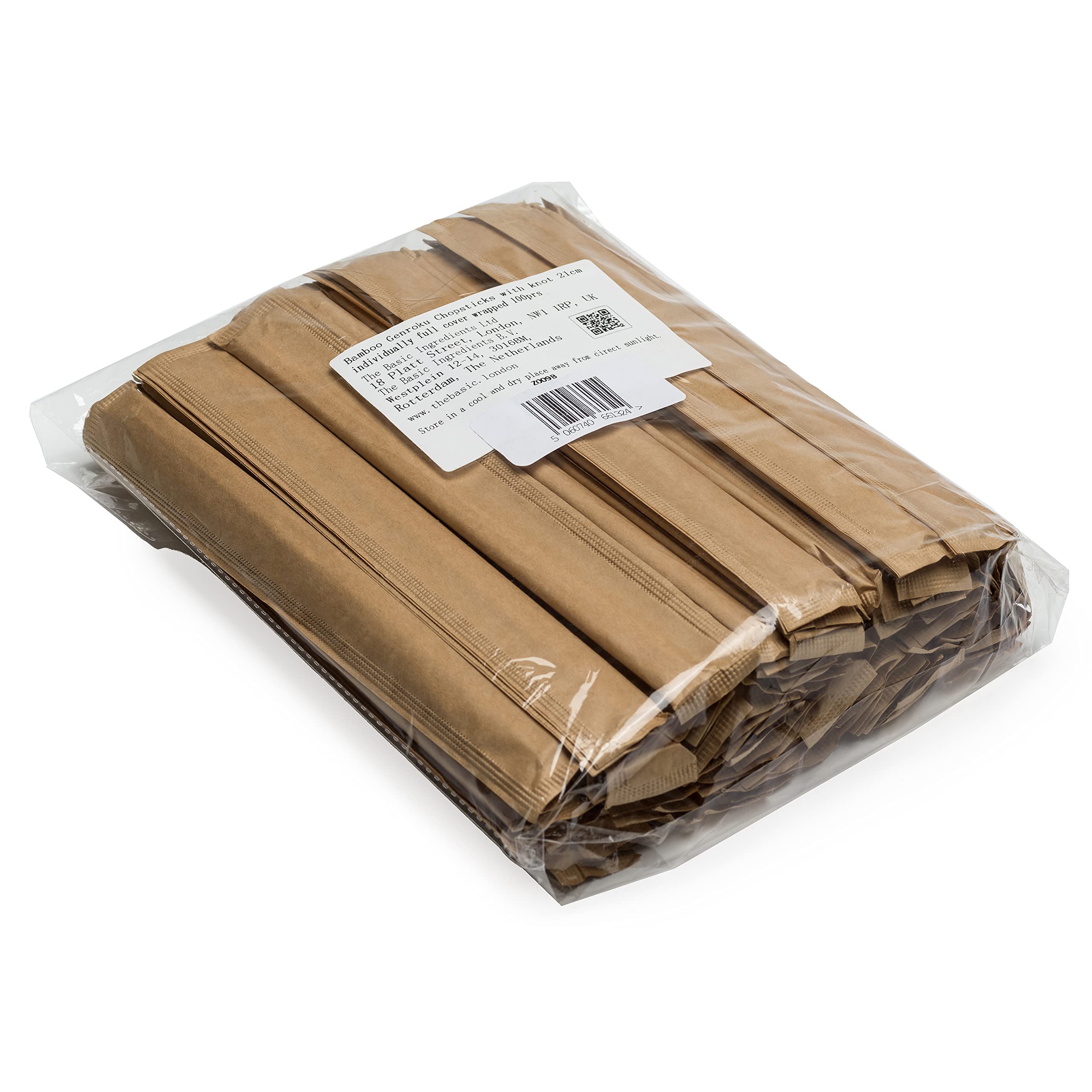 Ken Chiku Genroku Bamboo Chopsticks - 21cm Length, Individually Wrapped | 100 Pairs 2