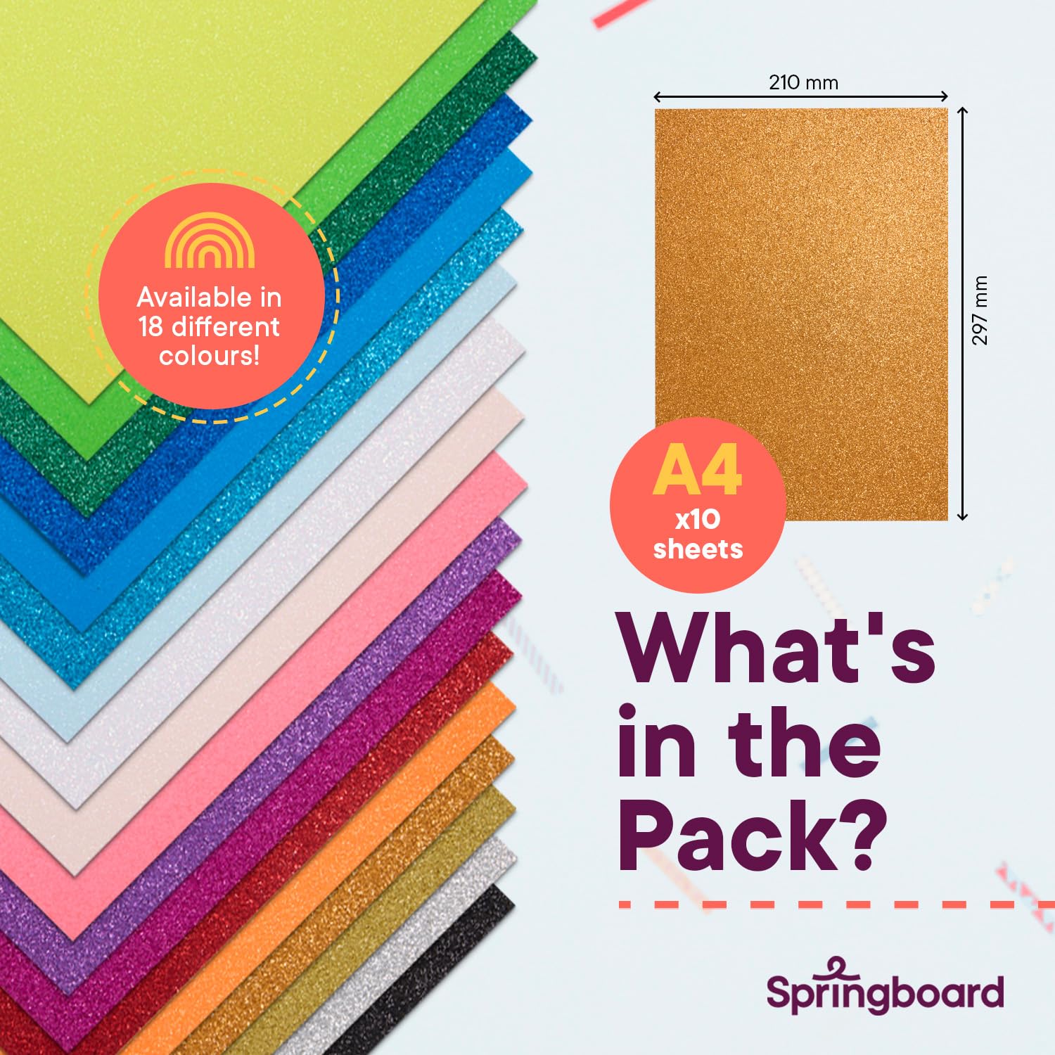 Springboard Supplies A4 Green Glitter Card Stock - 230gsm Non-Shed | 10-Pack | Compatible with Die-Cutting Machines 5