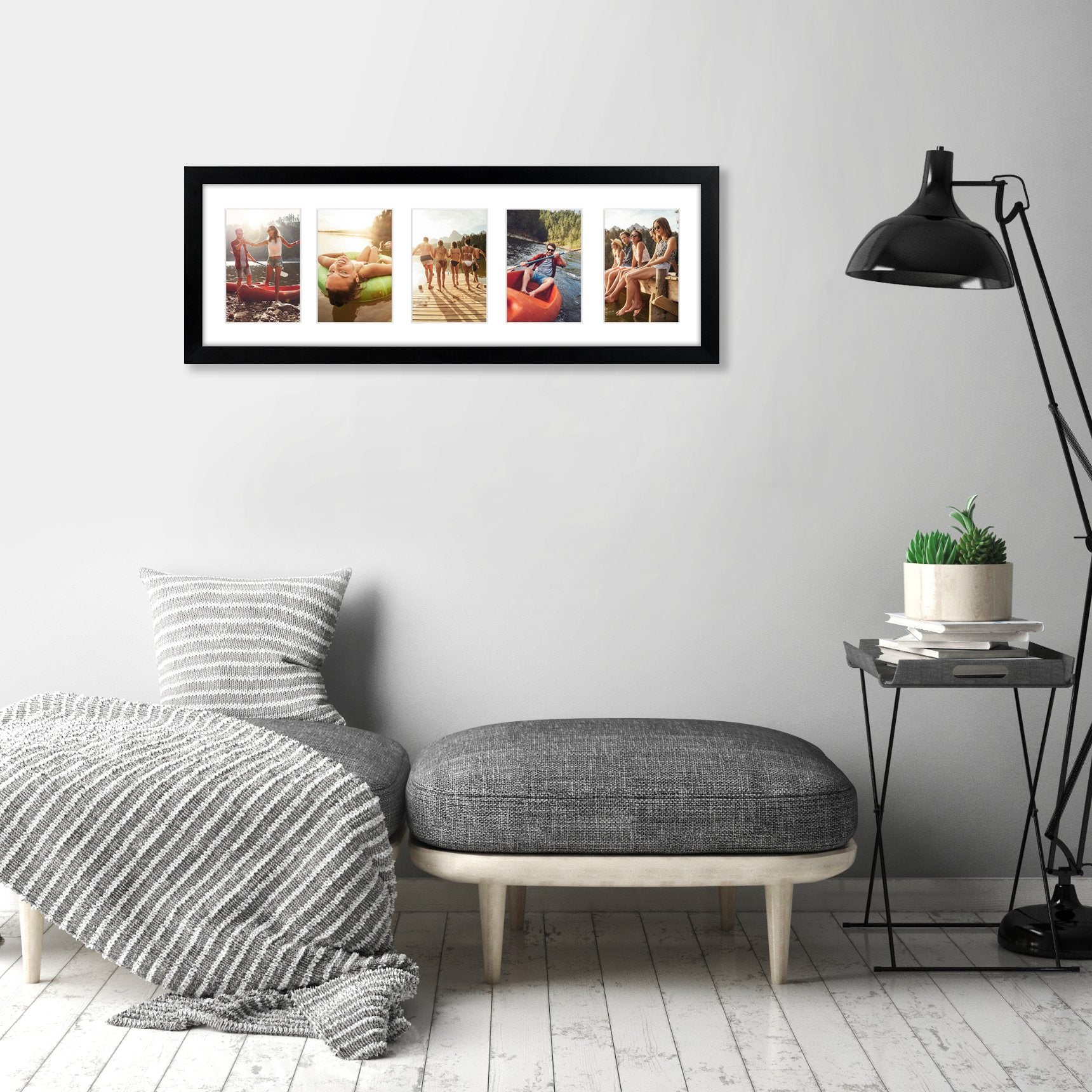Americanflat Signature Collection 6x4 Collage Photo Frame - Black | Fits Five 4x6 Photos or One 8x24 Picture 5