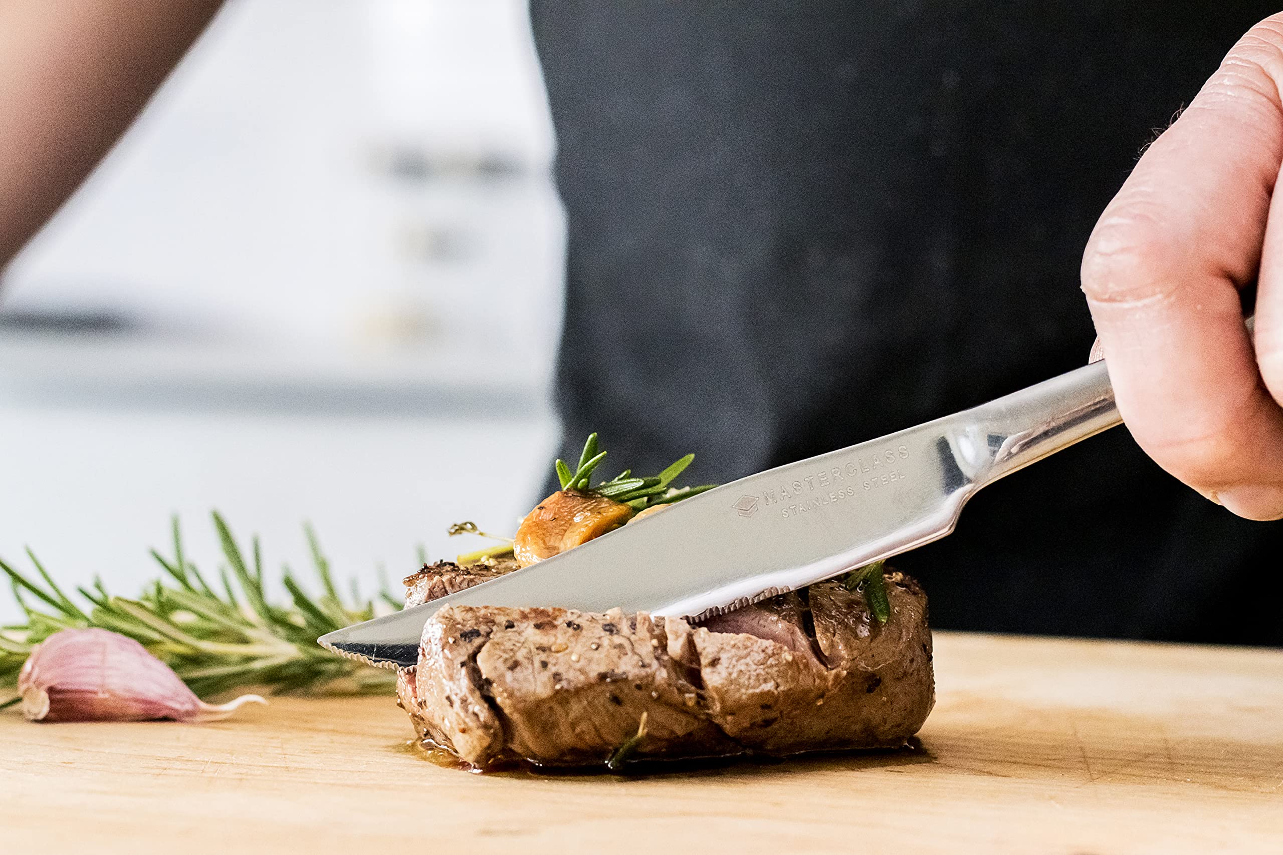 MasterClass Stainless Steel Serrated Steak Knives Set of 2 | Stain & Corrosion Resistant | 22.5cm 3