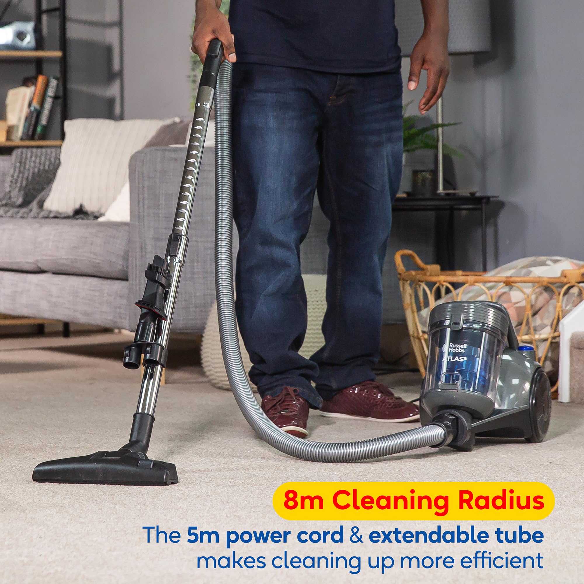 Russell Hobbs Atlas2 Cylinder Vacuum Cleaner - 700W Motor | 2.5L Capacity | 3.8kg Lightweight 9