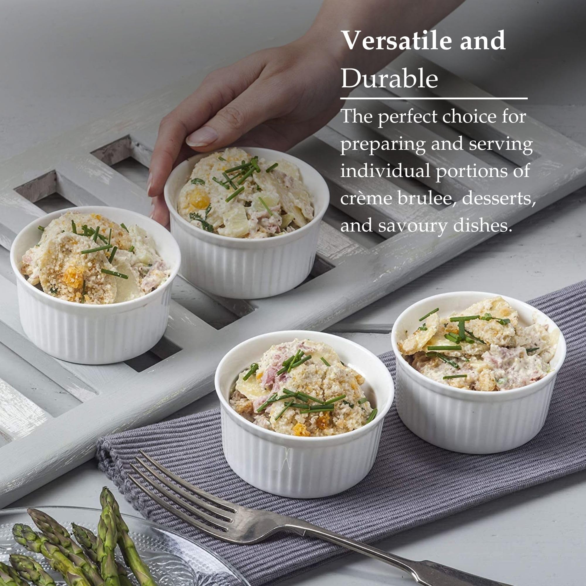 WM Bartleet & Sons 1750 Traditional Porcelain Ramekins - Set of 4, 9cm Diameter | Oven, Microwave, Freezer Safe 4