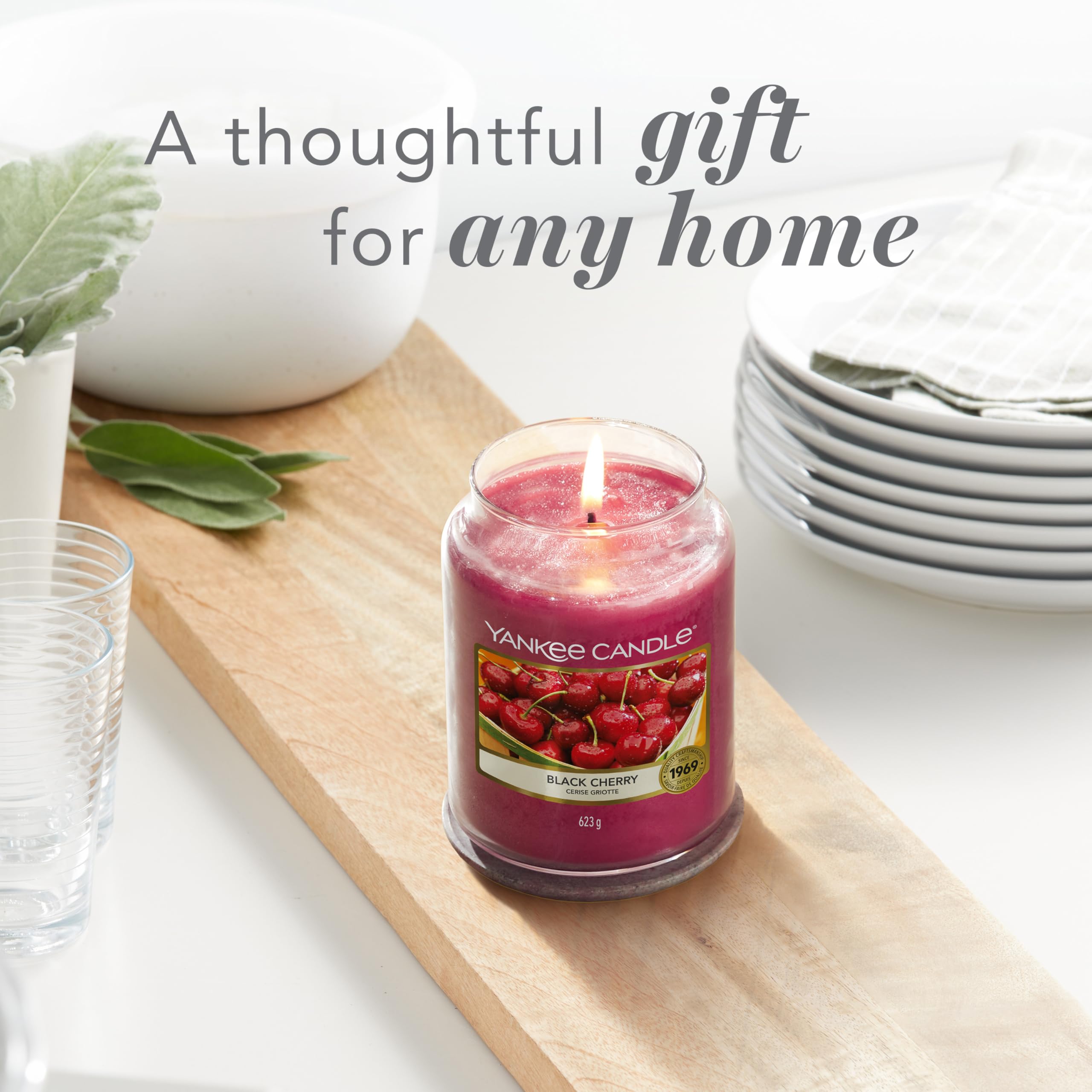 Yankee Candle Scented Candle - Black Cherry Large Jar | Up to 150 Hours Burn Time | 623g 6