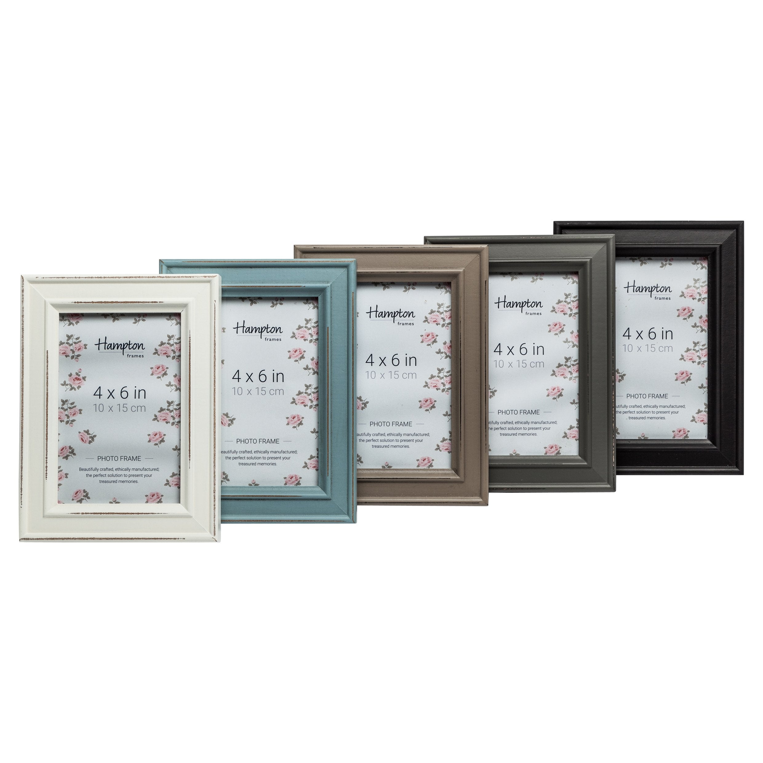 Hampton Frames PALOMA 4x6 Wood Picture Frame | Light Blue Shabby Chic | Tabletop & Wall Mount 5