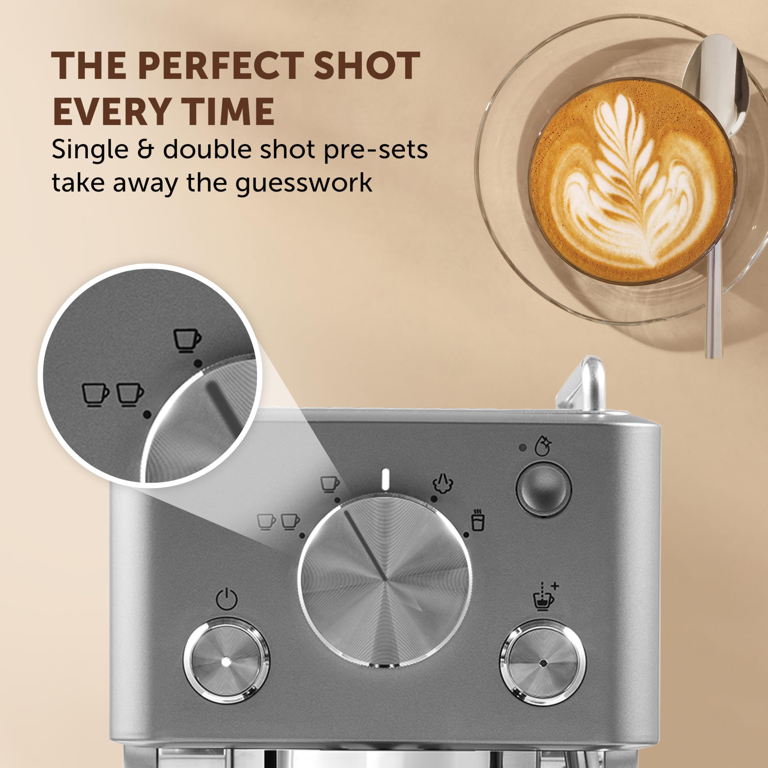 Breville Barista Slimline Espresso Machine - Integrated Milk Frother | Silver | VCF185 4