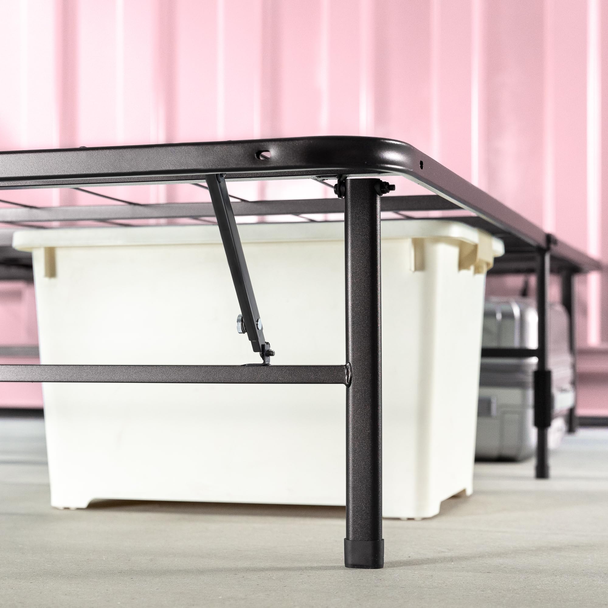 Zinus Shawn SmartBase Folding Bed Frame - Single (90 x 190 cm) | Tool-Free Setup | 14 Inch Storage 8
