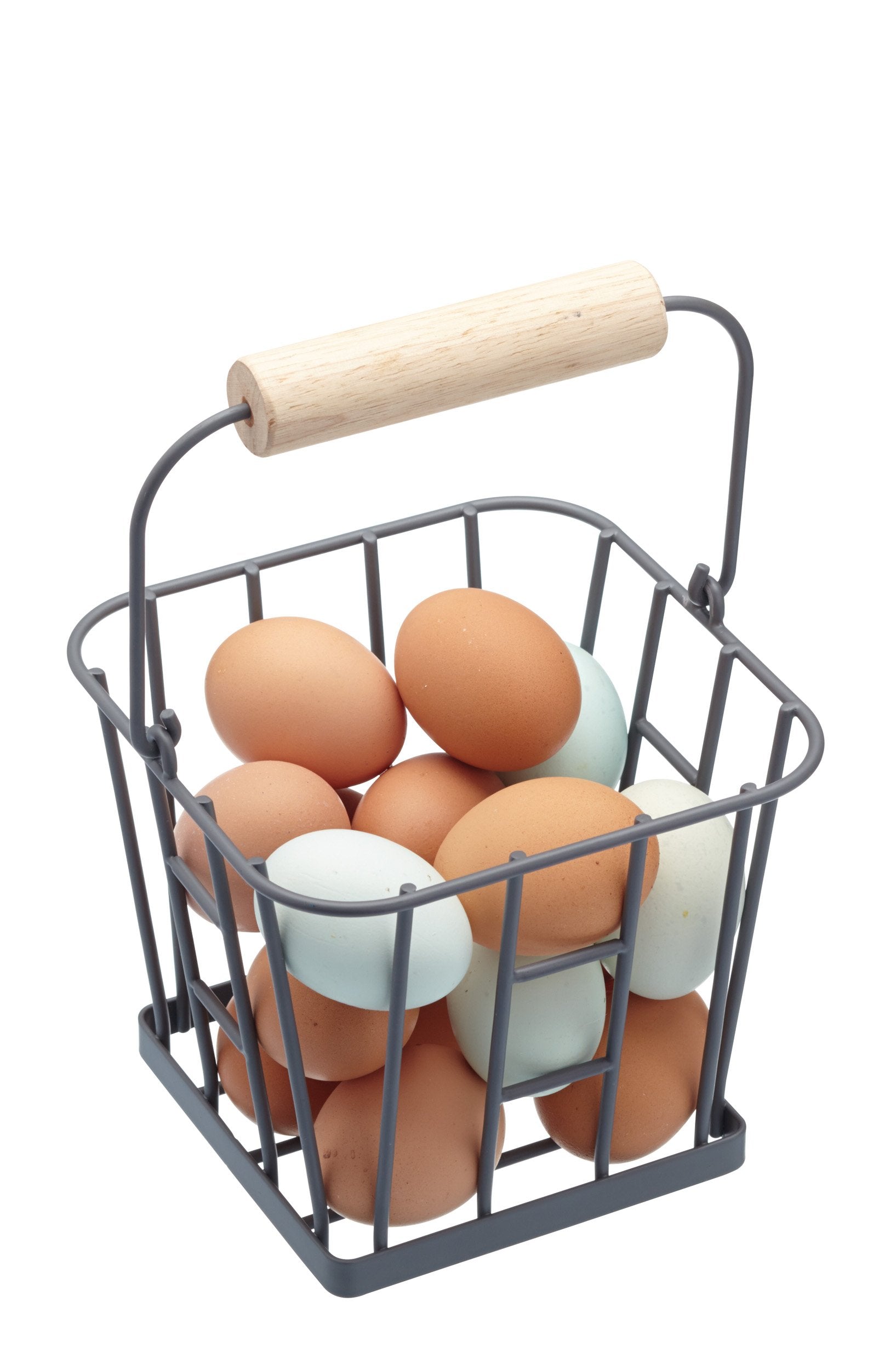 KitchenCraft Living Nostalgia Wire Egg Basket - Holds 16 Eggs | Grey Powder Coated Iron 2