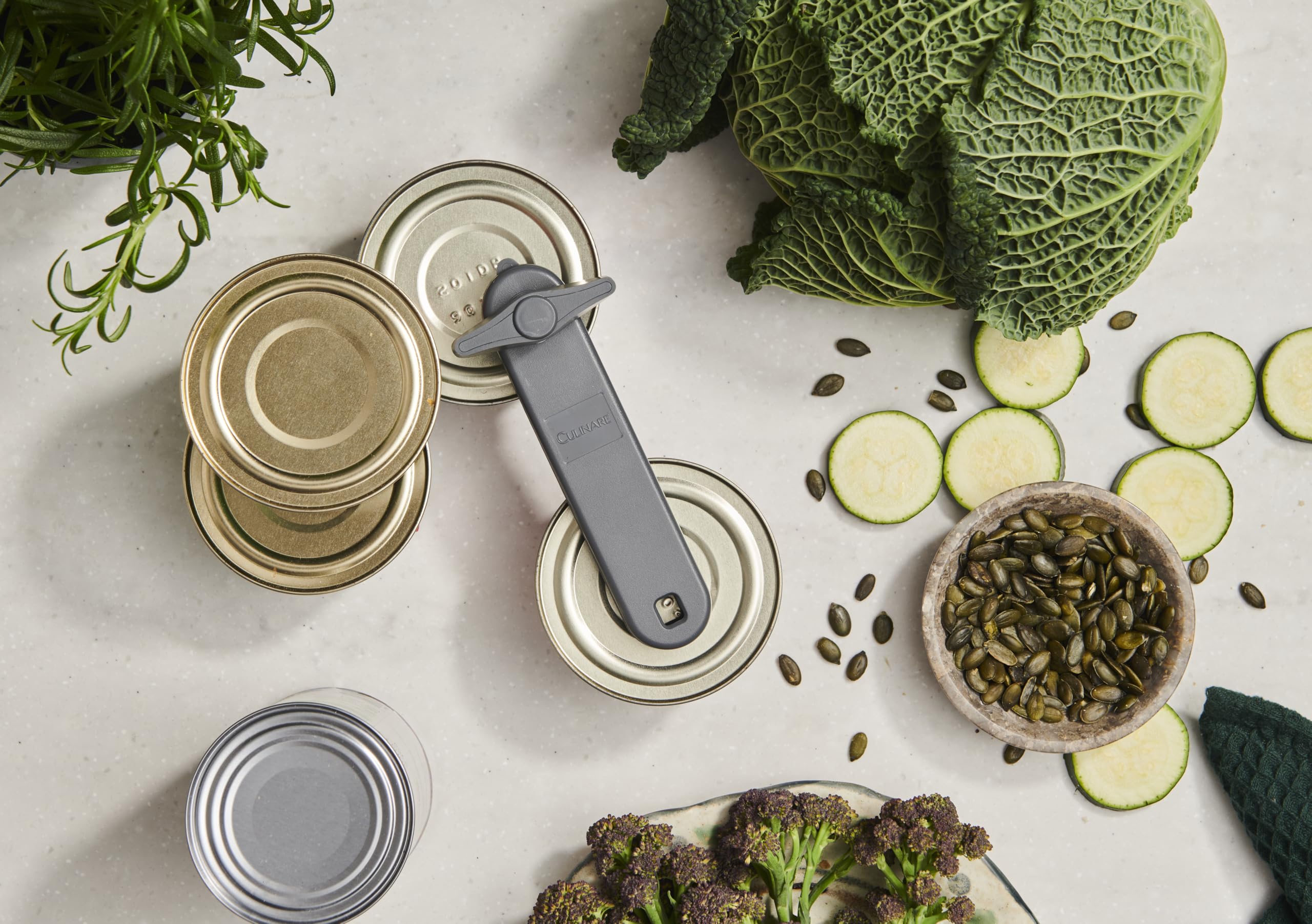 CULINARE Lift Off Tin Opener - Side-Cutting Mechanism | Grey Plastic/Stainless Steel | Manual Operation 8