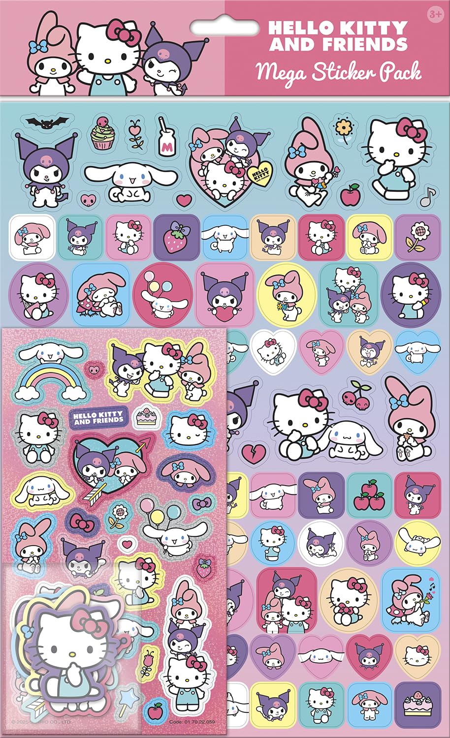 Paper Projects Hello Kitty and Friends Mega Sticker Pack - 110+ Pieces | Foiled & Glossy Sheets | Craft & Decoration
