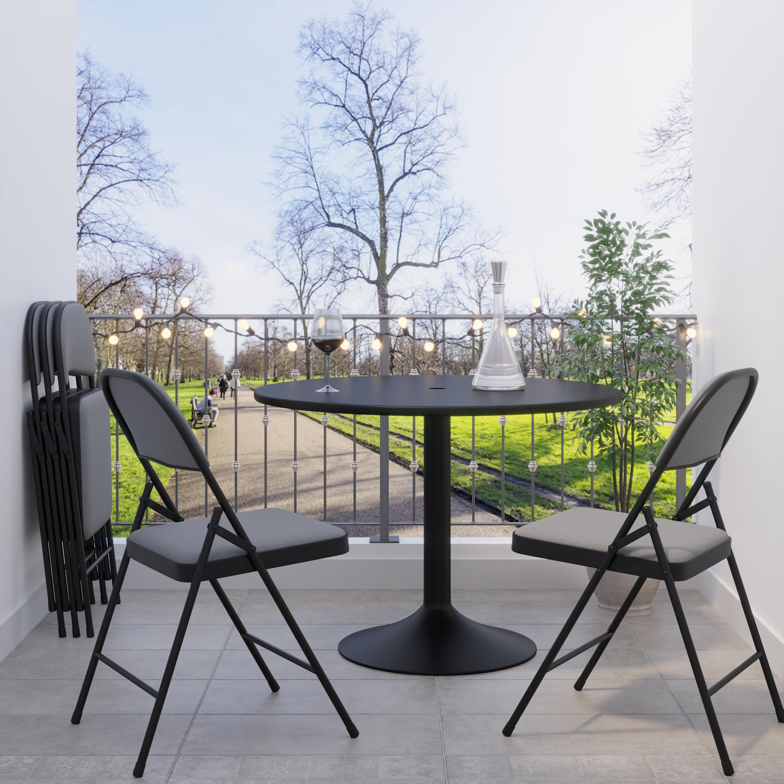 Build Rapido Padded Folding Chair - Heavy Duty Steel Frame | Grey | Oversized 5