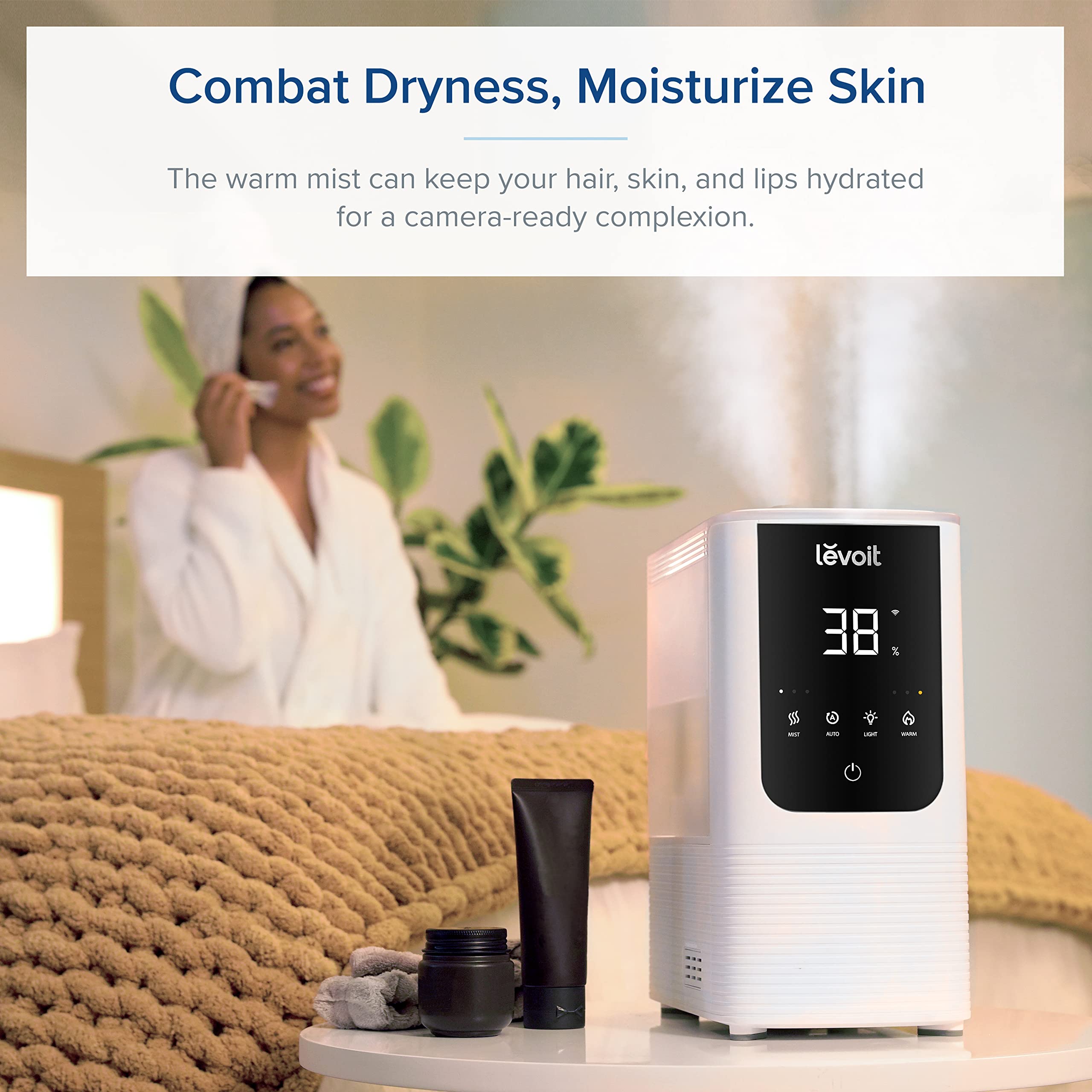Levoit Smart Humidifier for Bedroom Home - Warm & Cool Mist, Auto Humidity, Top Fill, 26dB Quiet, Voice Control, White 9