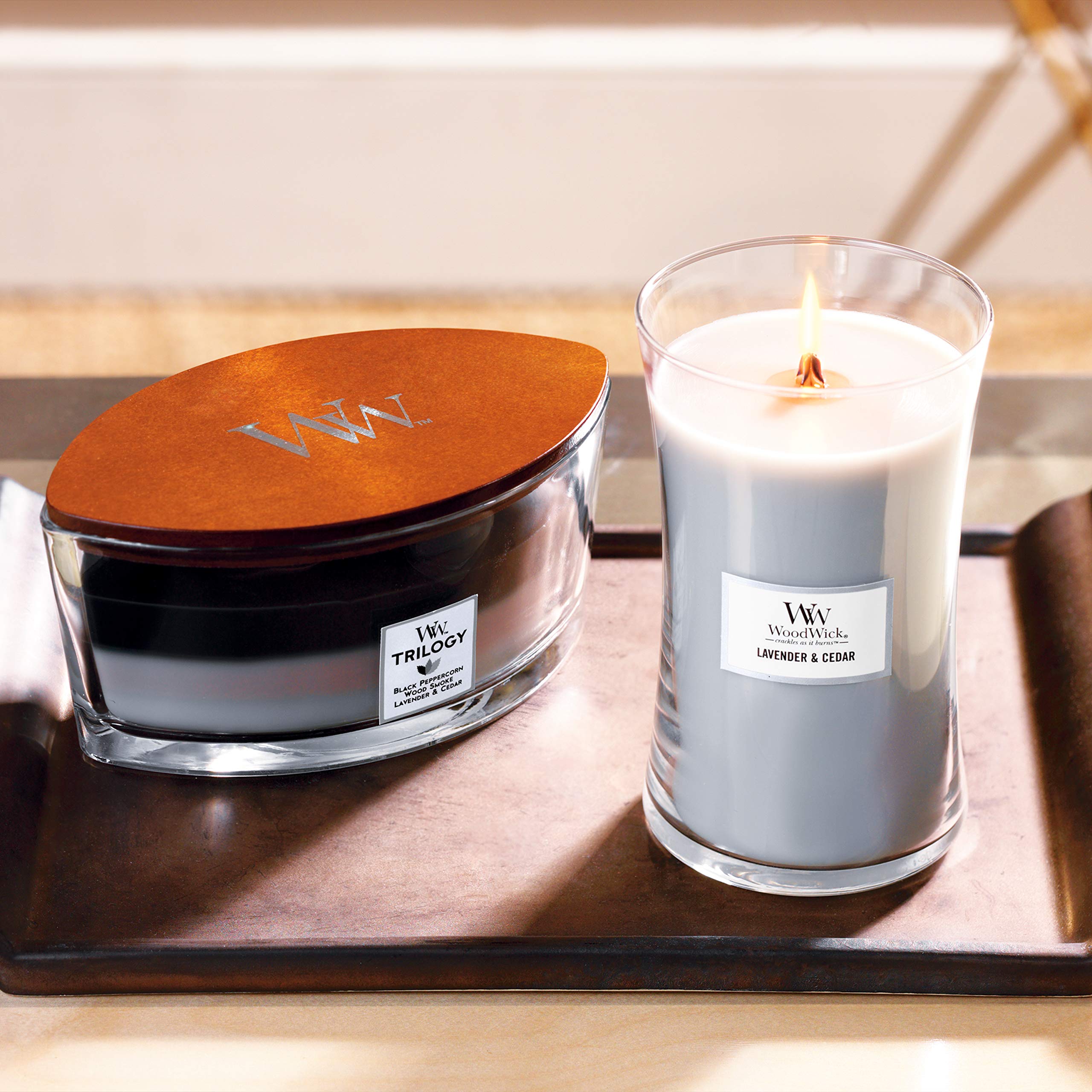 WoodWick Large Hourglass Scented Candle - Lavender & Cedar Scent | Crackling Wooden Wick 4