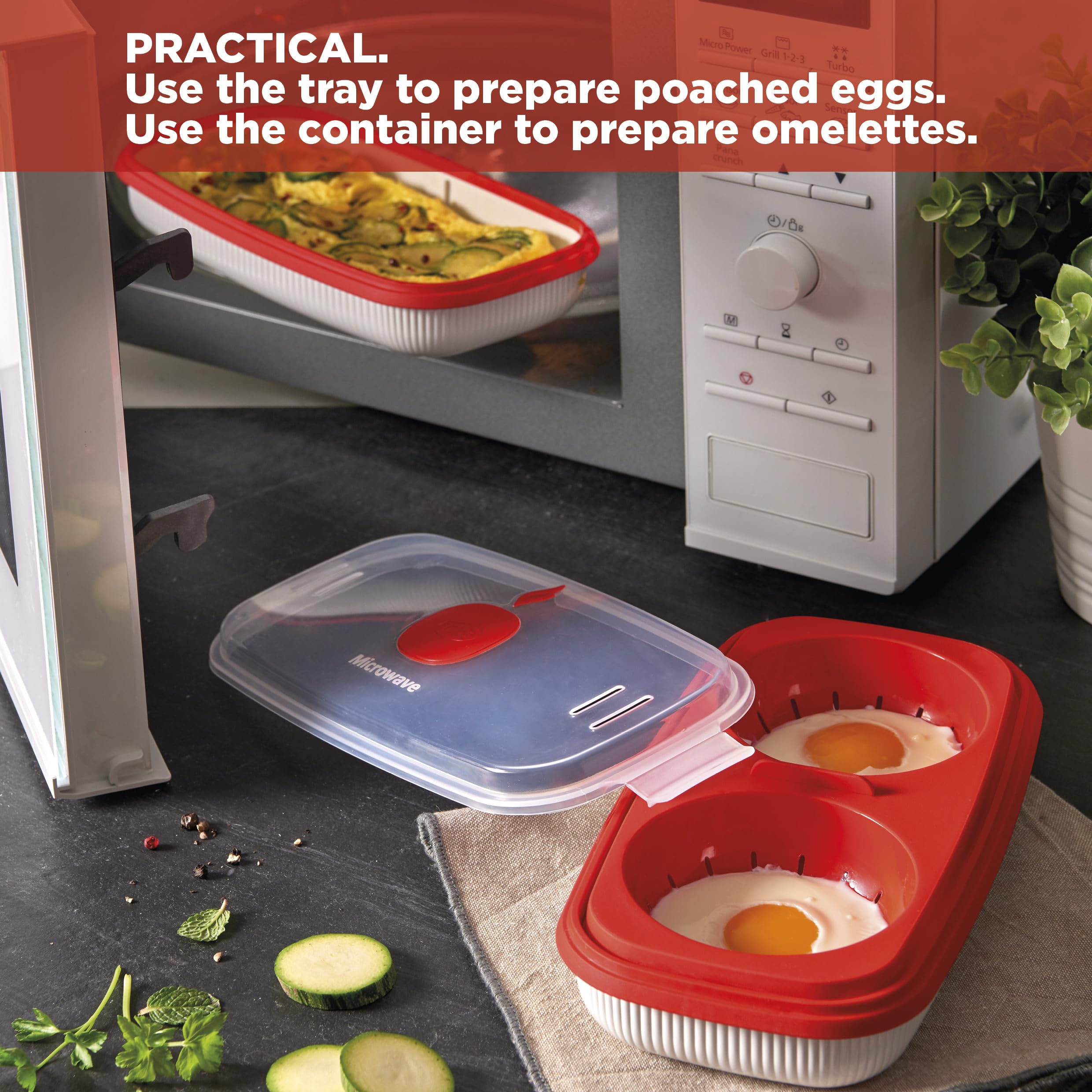 Snips Microwave Egg Poacher and Omelette Maker - 0.75L Capacity | 100% Made in Italy | 0% BPA 2
