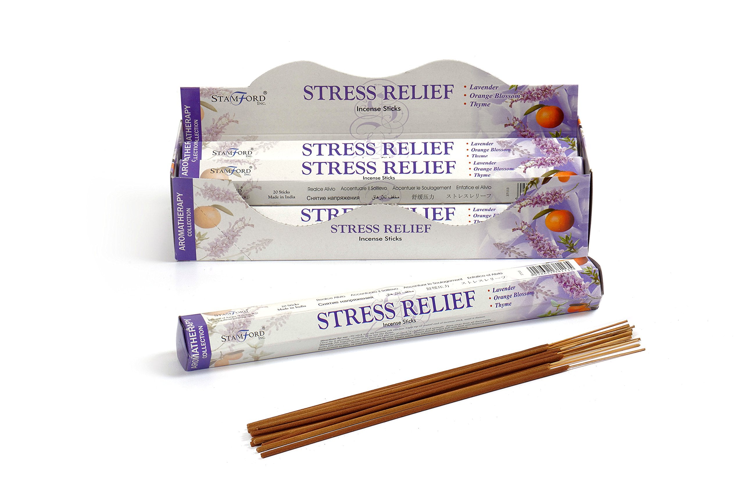 STAMFORD INC. Stress Relief Incense Sticks - 120 Sticks Total (6 Packs x 20) | Floral Scent 1