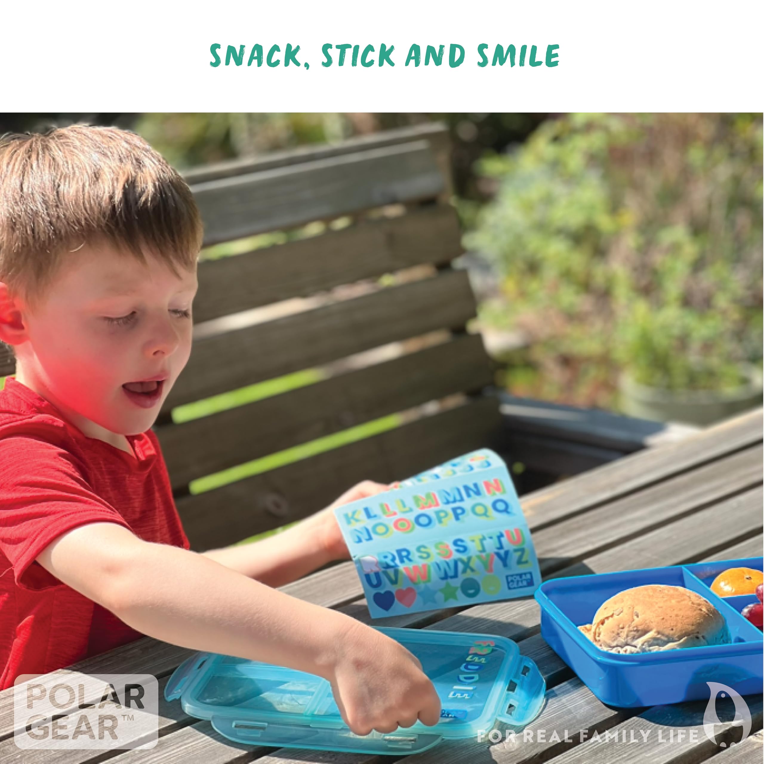 Polar Gear Decorate Me Lunch Box - 3 Compartments, Leakproof, Sky Blue/Azure | BPA-Free 6