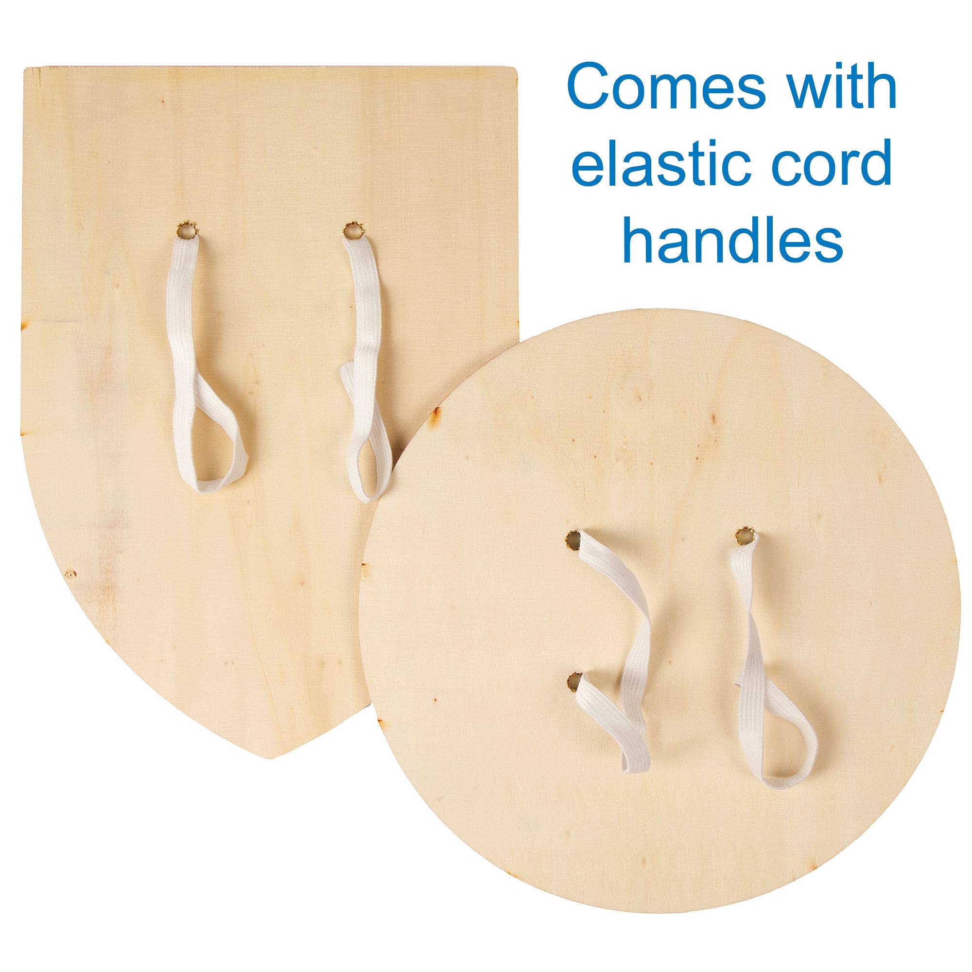 Baker Ross AW654 Wooden Shields for Kids Crafting | Pack of 2 | 25-30 cm Plywood 6