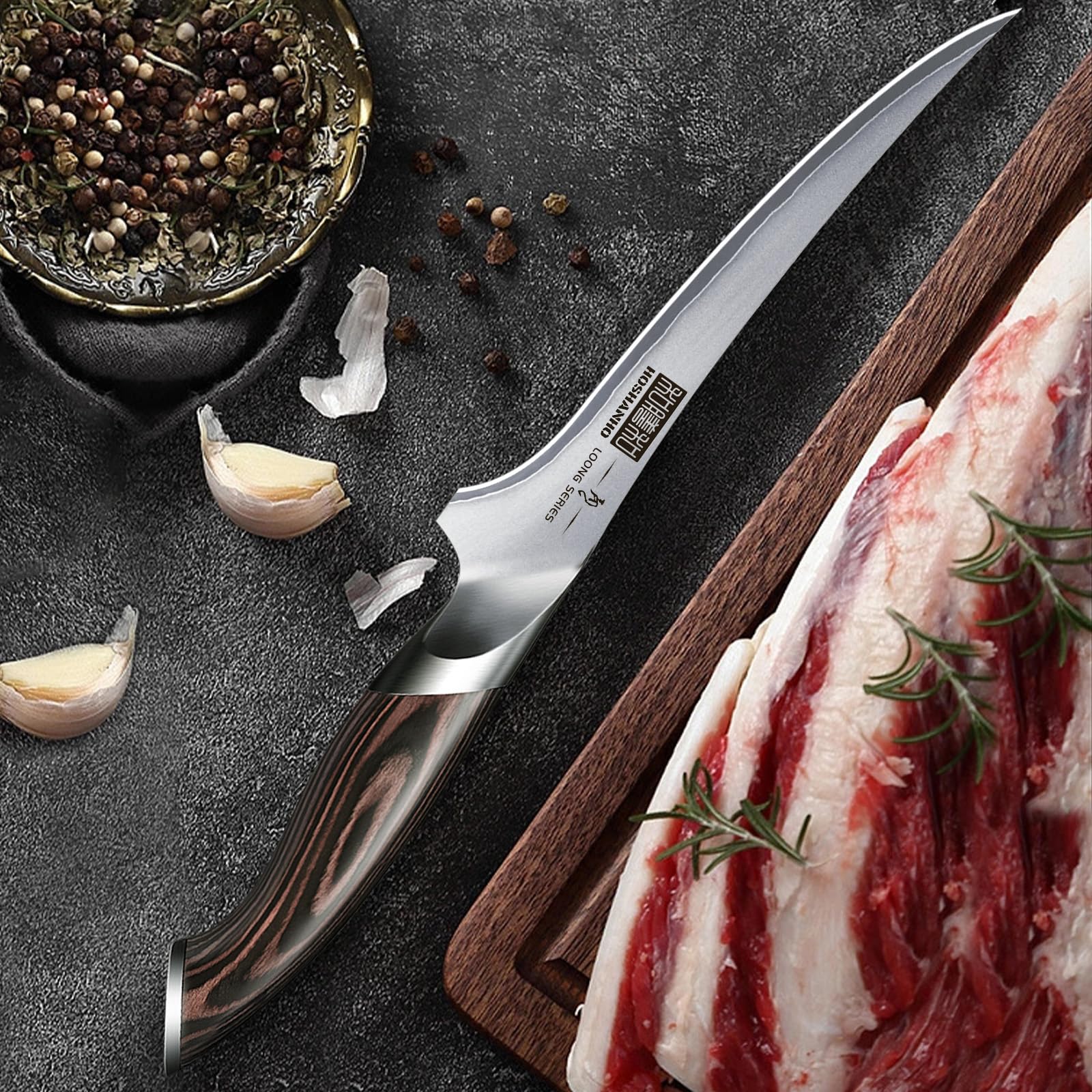HOSHANHO 7 Inch Boning Knife - High Carbon Stainless Steel | Professional Fillet Knife for Meat & Fish 5