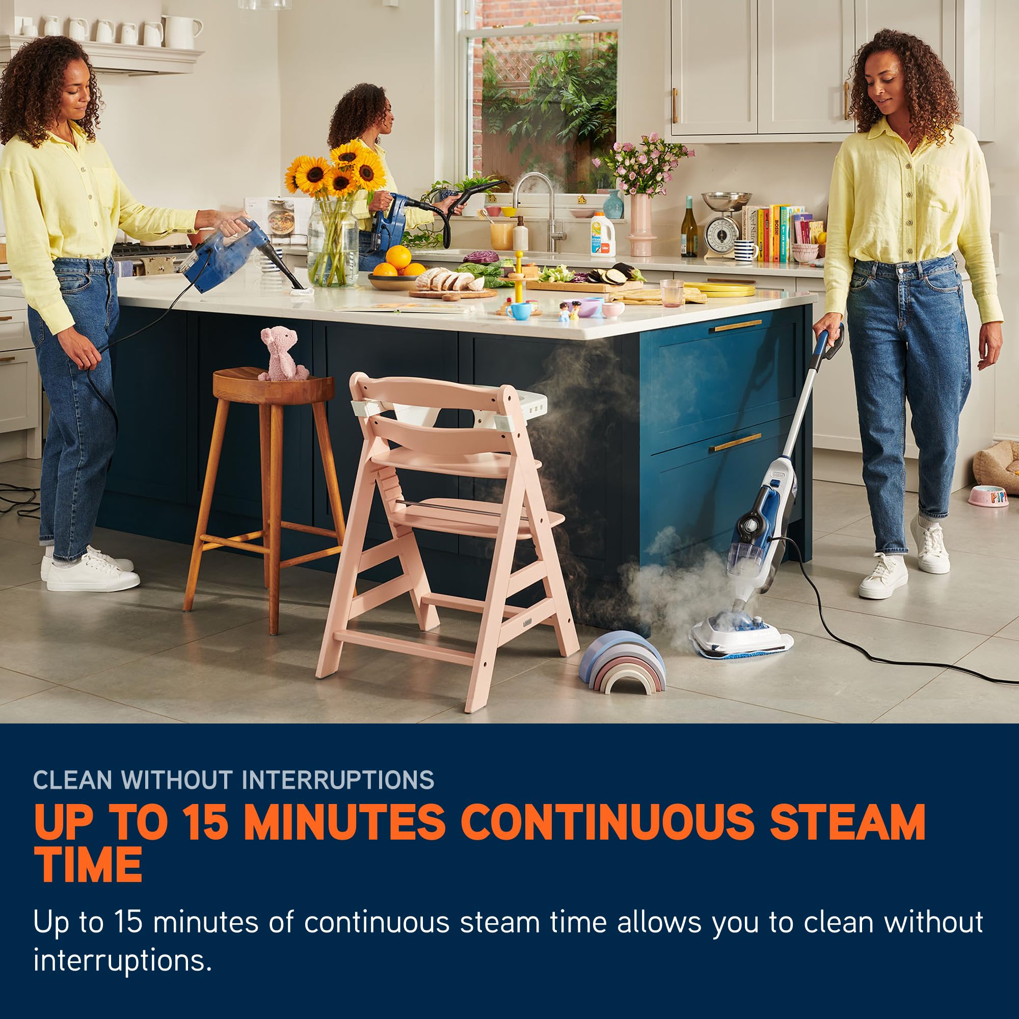 Vax Steam Fresh Home Steam Cleaner - Kills 99.9% Bacteria, Detachable Handheld, 15 Min Steam Time 9