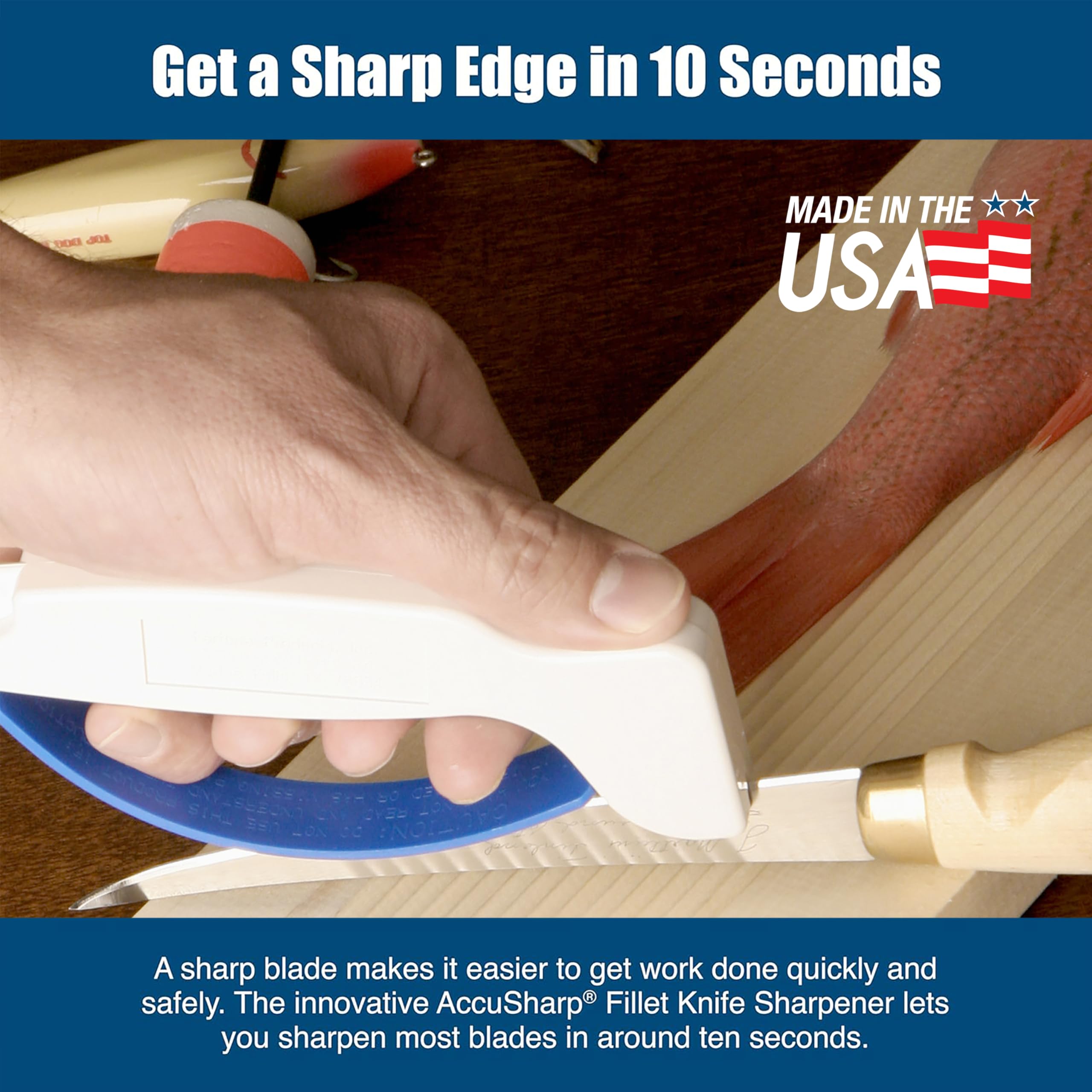 ACCUSHARP Fillet Knife Sharpener - Diamond-Honed Tungsten Carbide | Made in USA 5