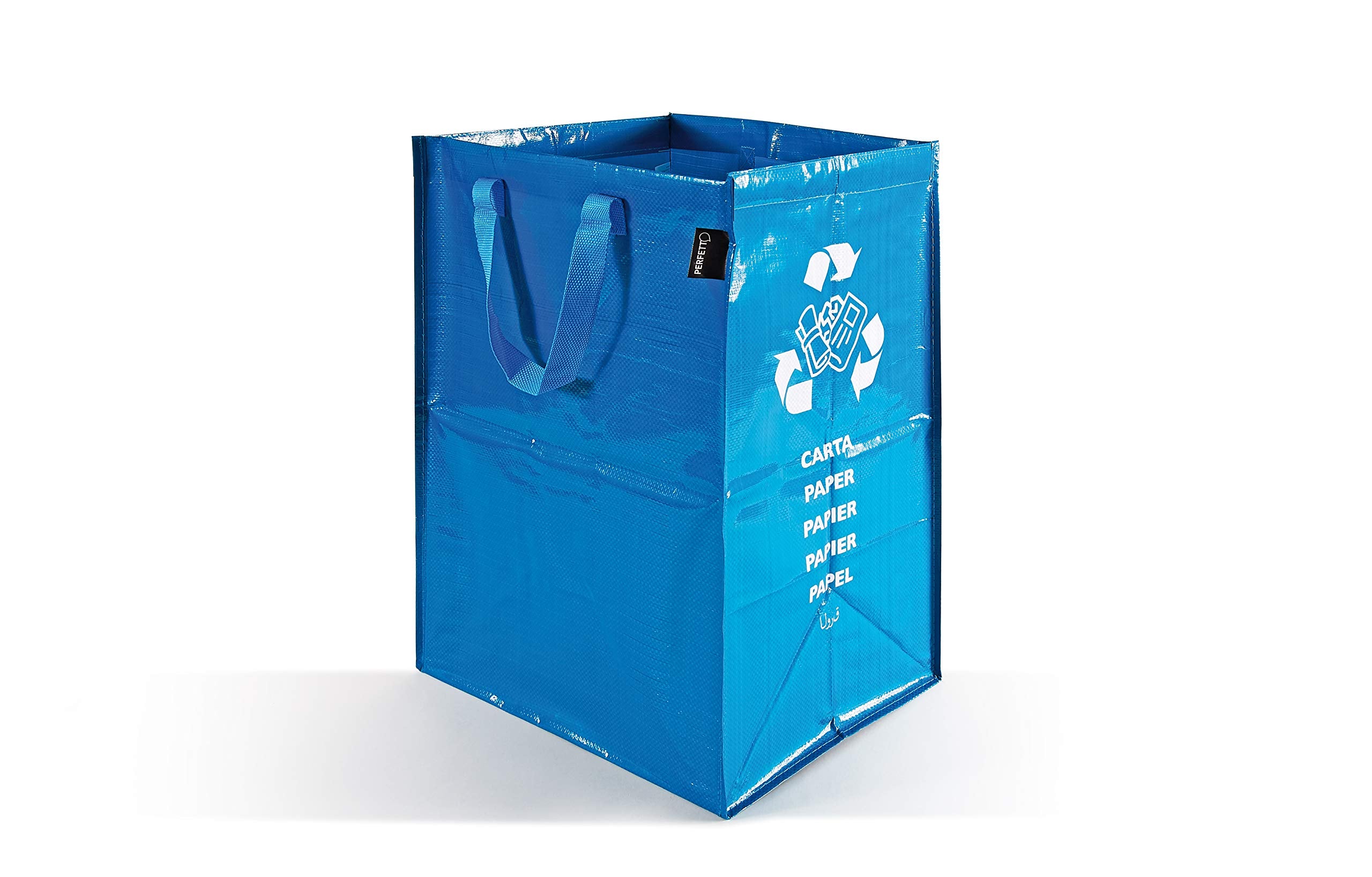 Perfetto Recycle Paper Bag Container - 62L Capacity | Avio Color | 30x38x55 cm