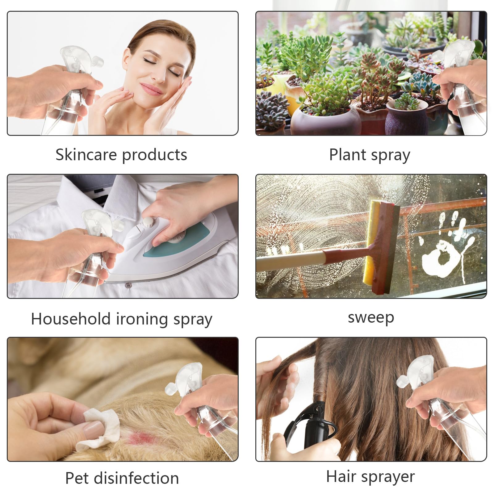 ASelected 4-Pack 200ml PET Spray Bottles - Leak-Proof & Omni-Directional Spray | BPA Free 6