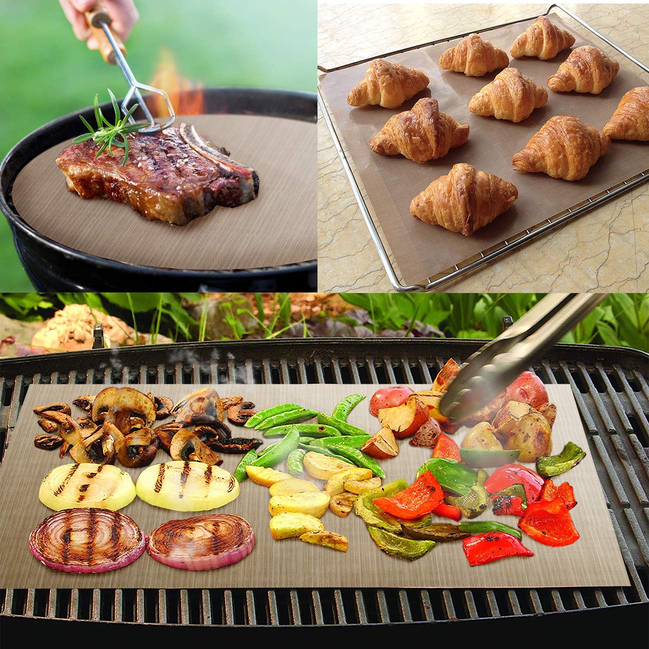 Homealexa Reusable Non-Stick Baking Mat Sheet - PTFE/Teflon, Heat Resistant up to 500°F, 42x36 cm
