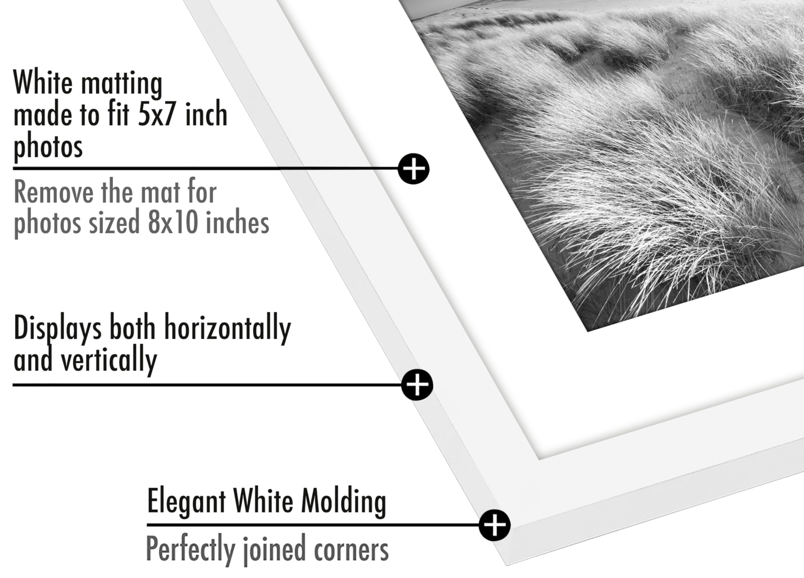 Americanflat 8x10 Photo Frames in White - Set of 2 | Fits 7x5 with Mount | Wall & Tabletop Display 4