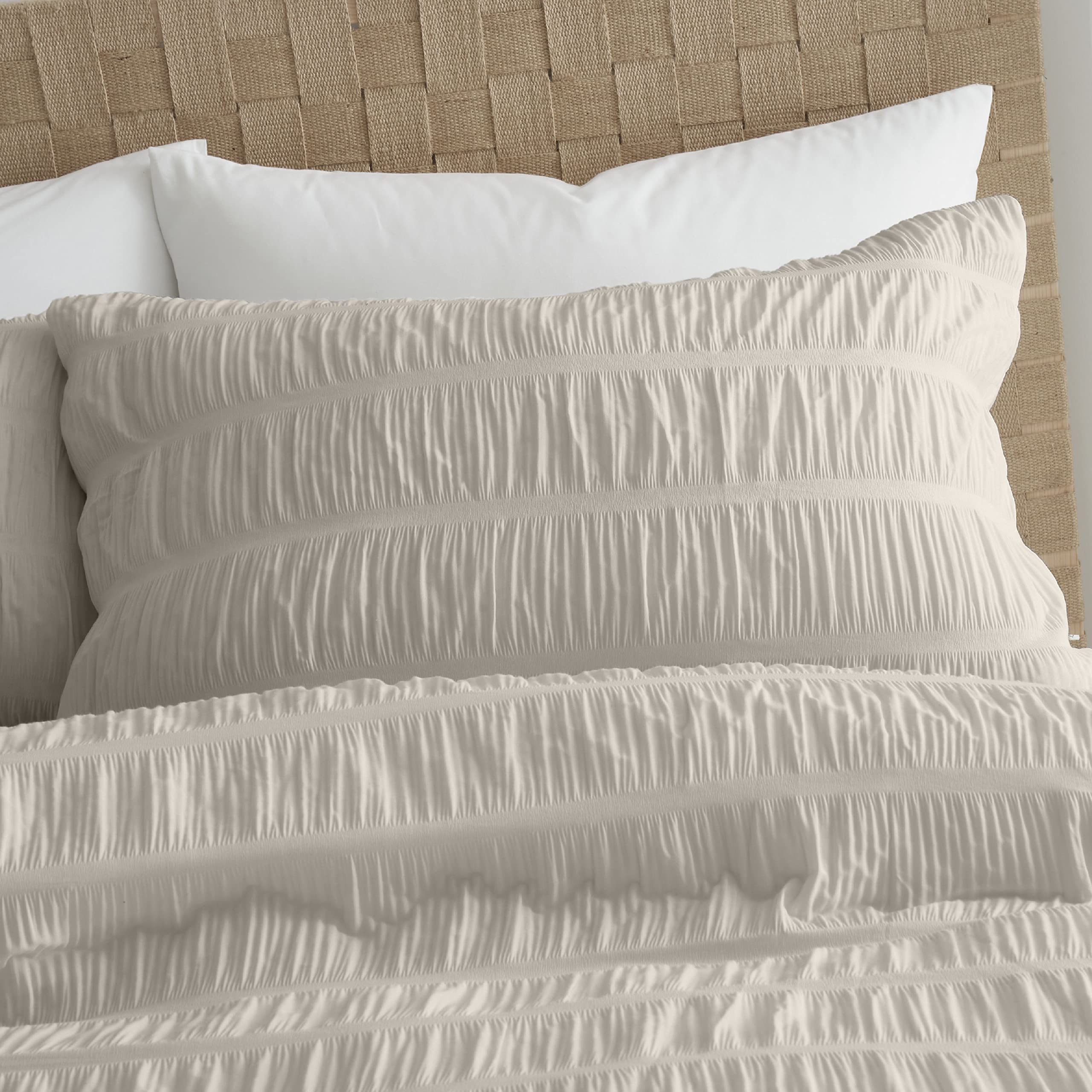 Catherine Lansfield Seersucker King Duvet Cover Set with 2 Pillowcases | 55% Cotton 2