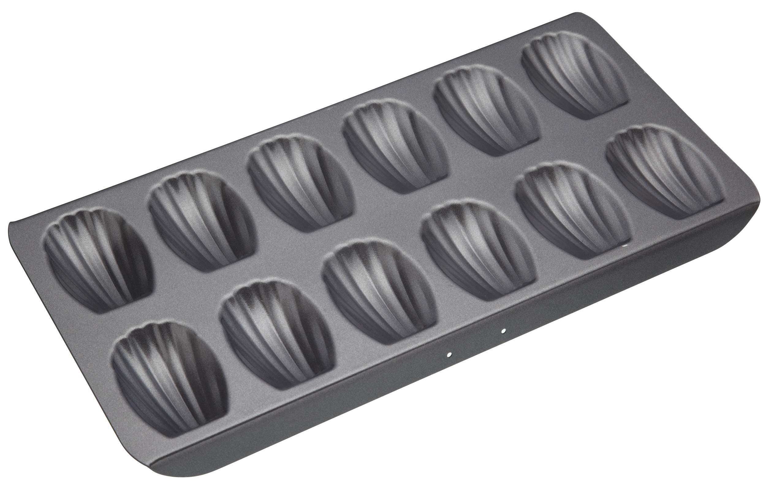 MasterClass Non-Stick Madeleine Tray - 12-Hole, Carbon Steel, Grey | Oven & Freezer Safe 1