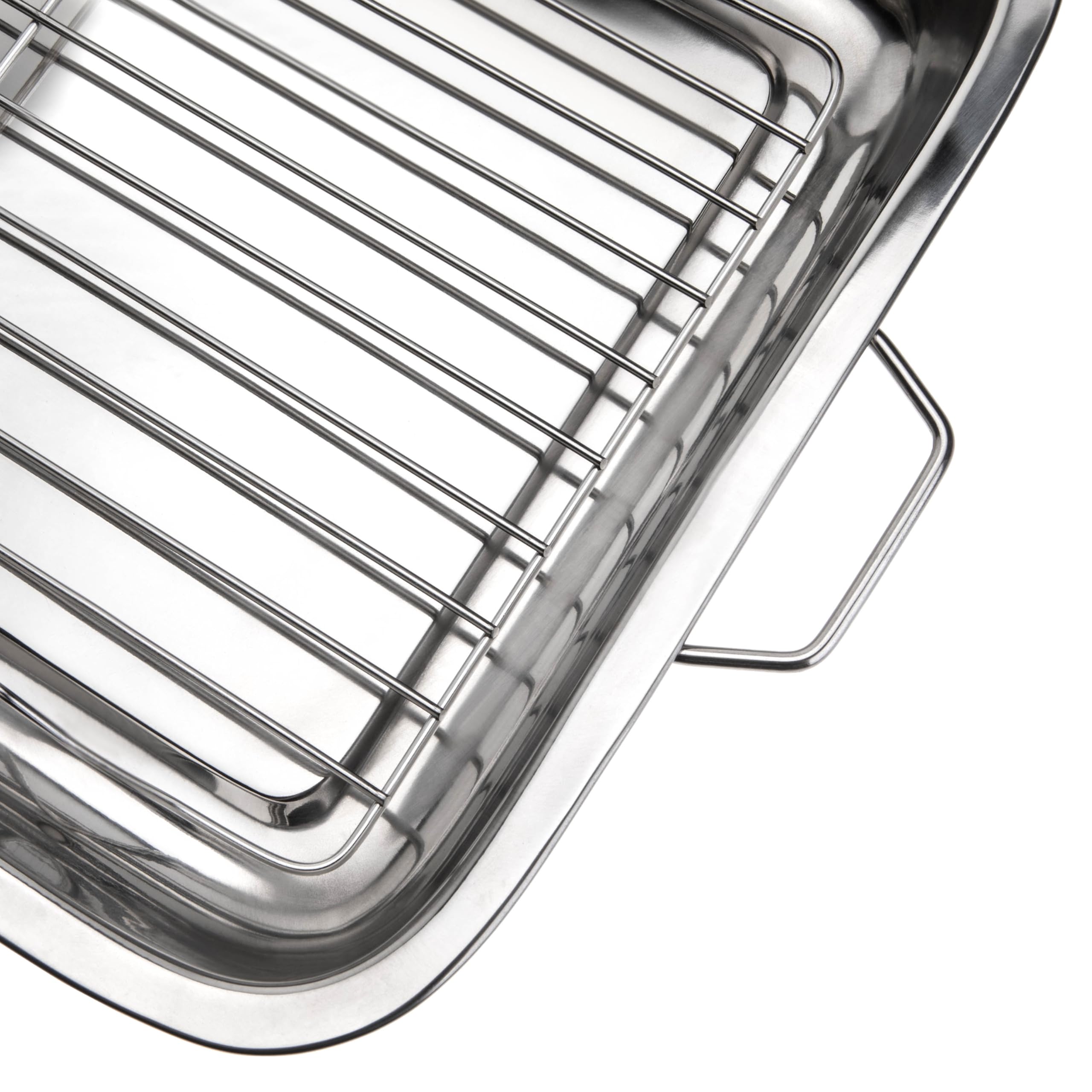 Pendeford Stainless Steel Roasting Tray with Rack - 30cm Deep Roaster, Oven Safe Bakeware 3