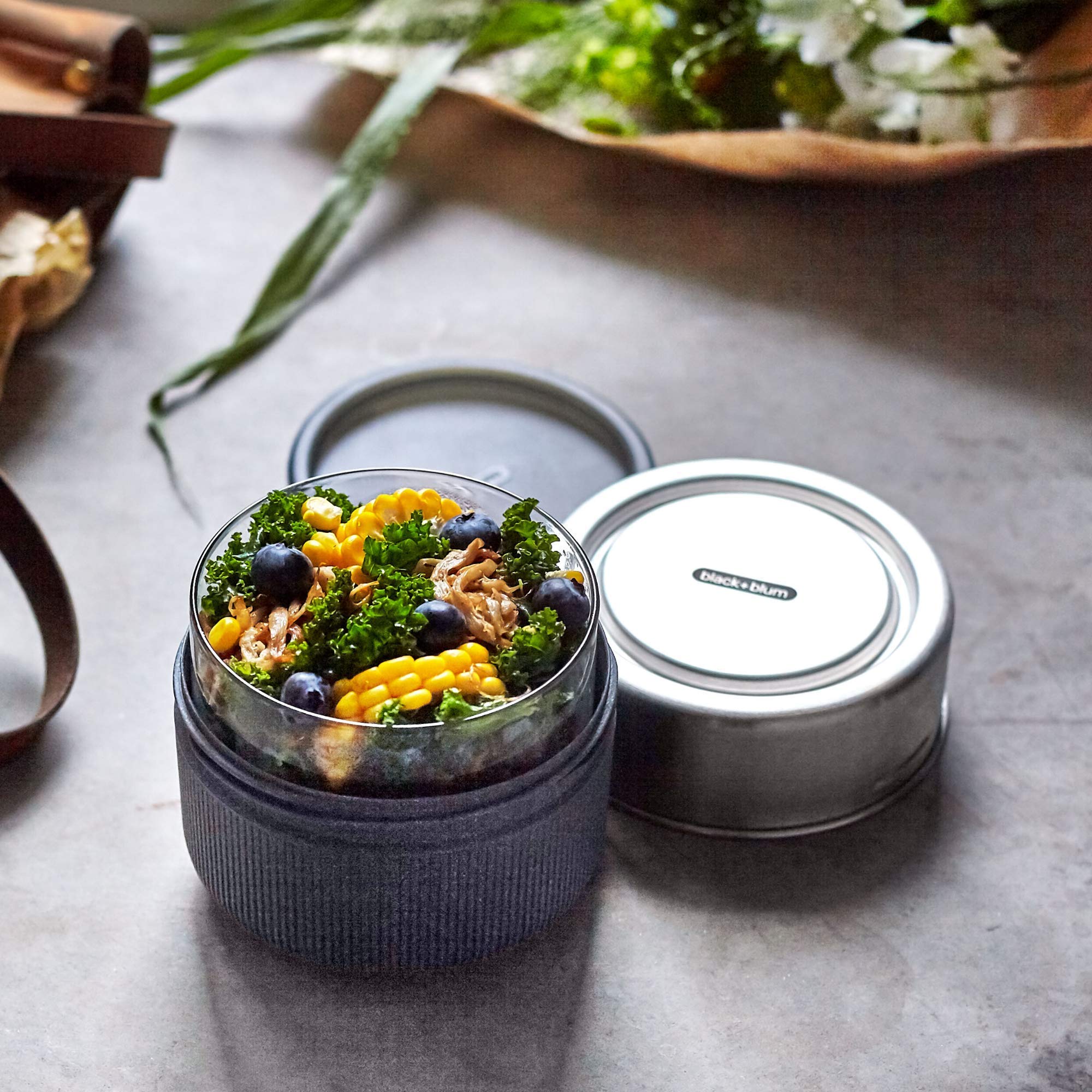 BLACK + BLUM Glass Meal Prep Lunch Bowl - Leak Proof Food Container | 600 ml | Slate 4