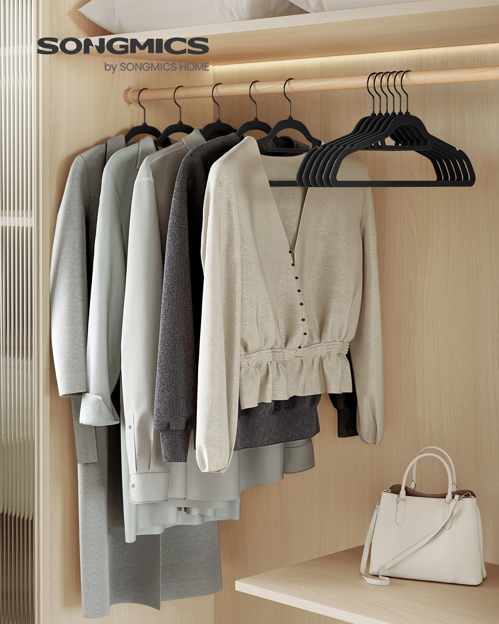 SONGMICS Velvet Hangers - Set of 50 Non-Slip Coat Hangers | 5kg Capacity | Space Saving Slim Design 2