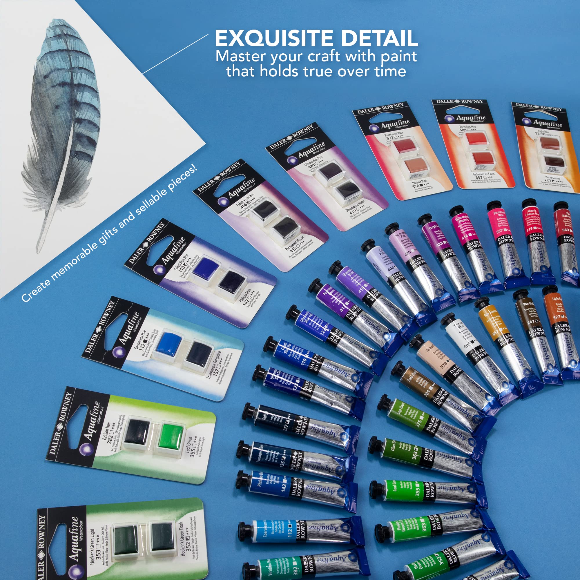 Daler Rowney Aquafine Watercolour Paint - Half Pan | High-Quality Pigments | Excellent Lightfastness 4