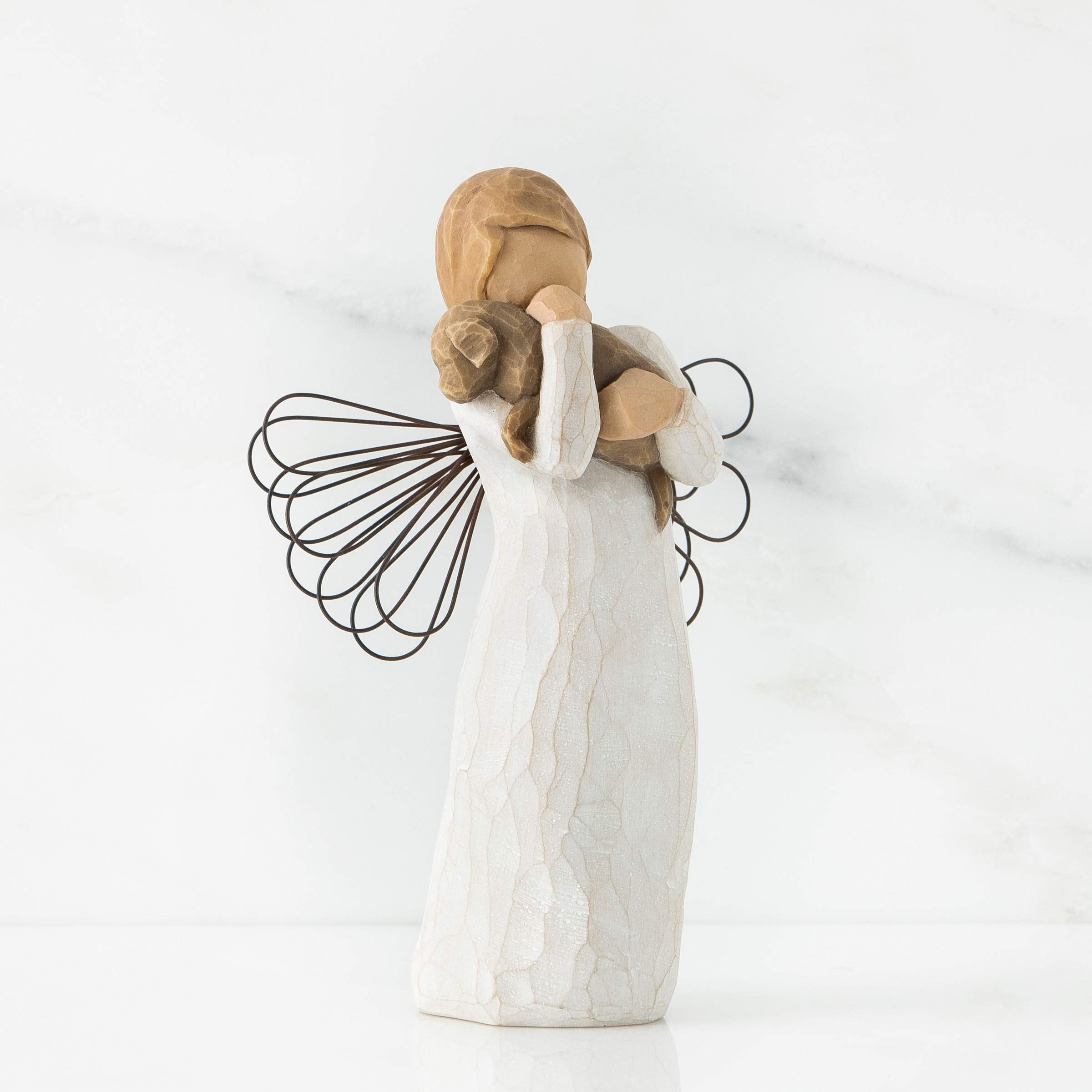 Willow Tree Angel Of Friendship Figurine - 5 Inch Hand-Painted Resin | Cream Color | Model 26011