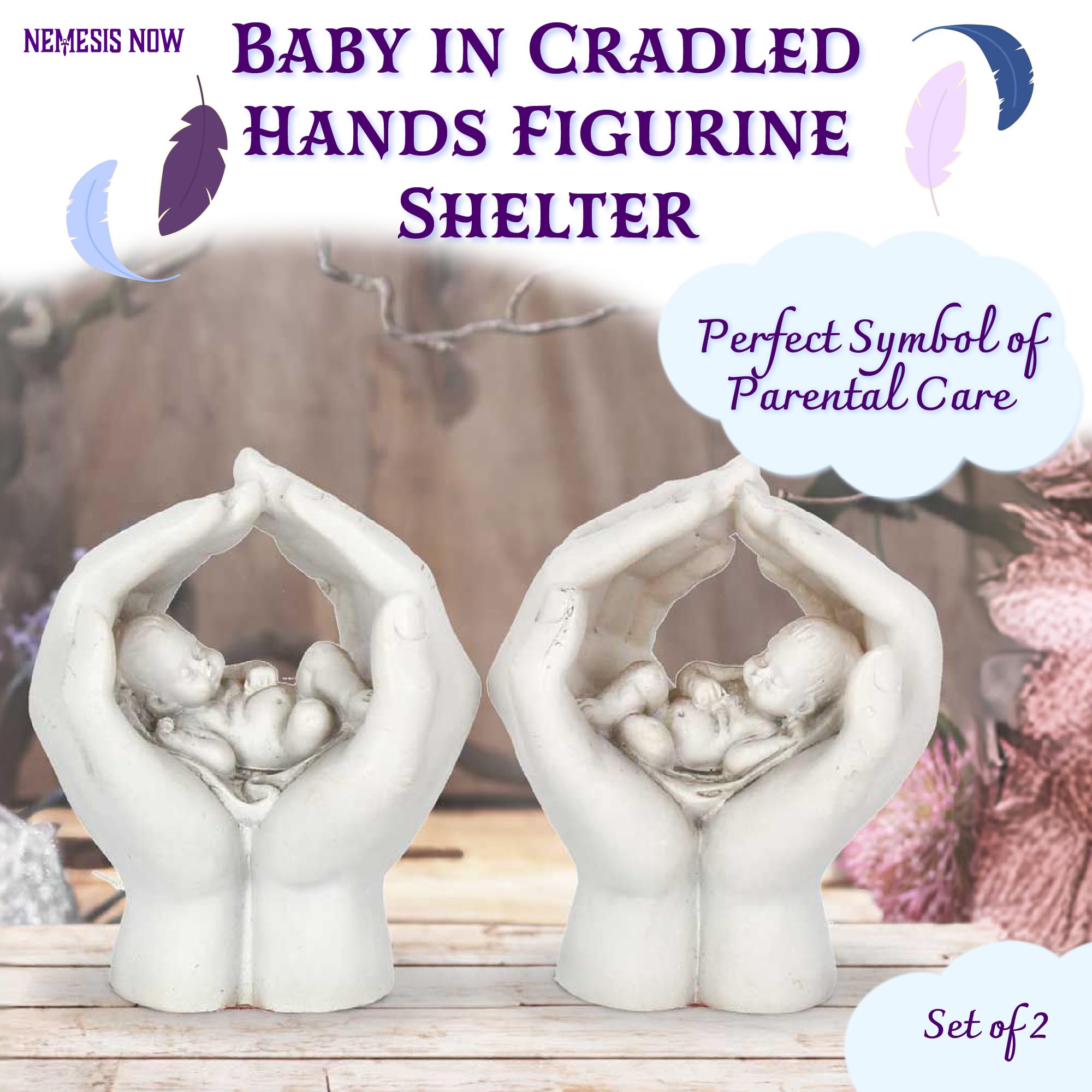 Nemesis Now Shelter Hanging Ornaments - Set of 2 | 7cm White Resin Figures 2