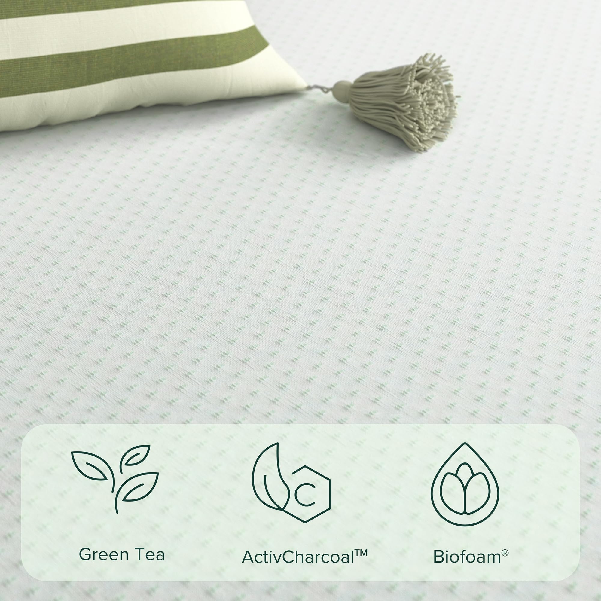 Zinus Double Mattress Memory Foam Green Tea Infused 8'' Height Medium Firm Orthopaedic Support 135 x 190 cm 5