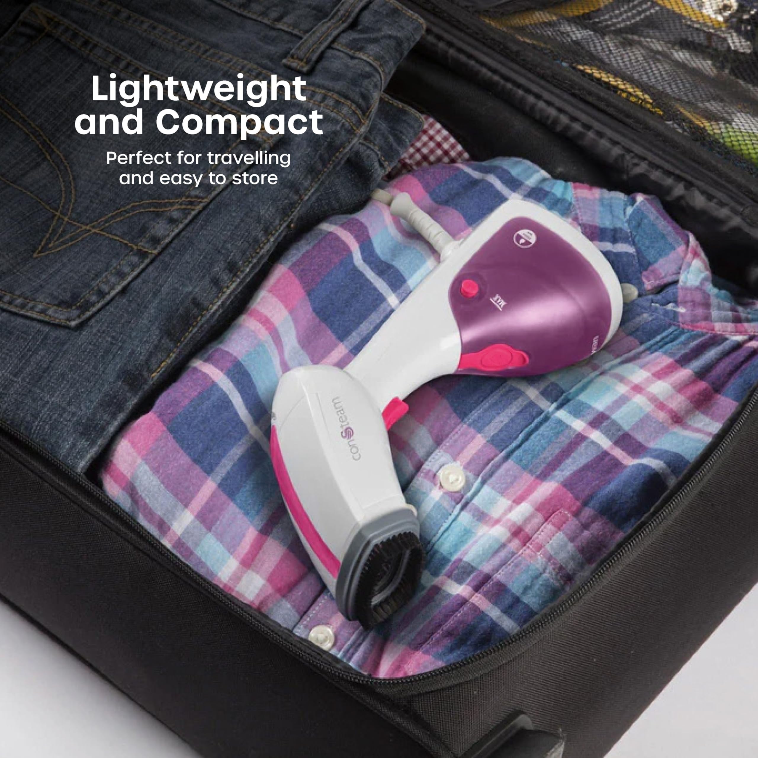 Swan SI12020N Handheld Garment Steamer - 1100W Power | 20 Min Continuous Steam | Pink & White 3