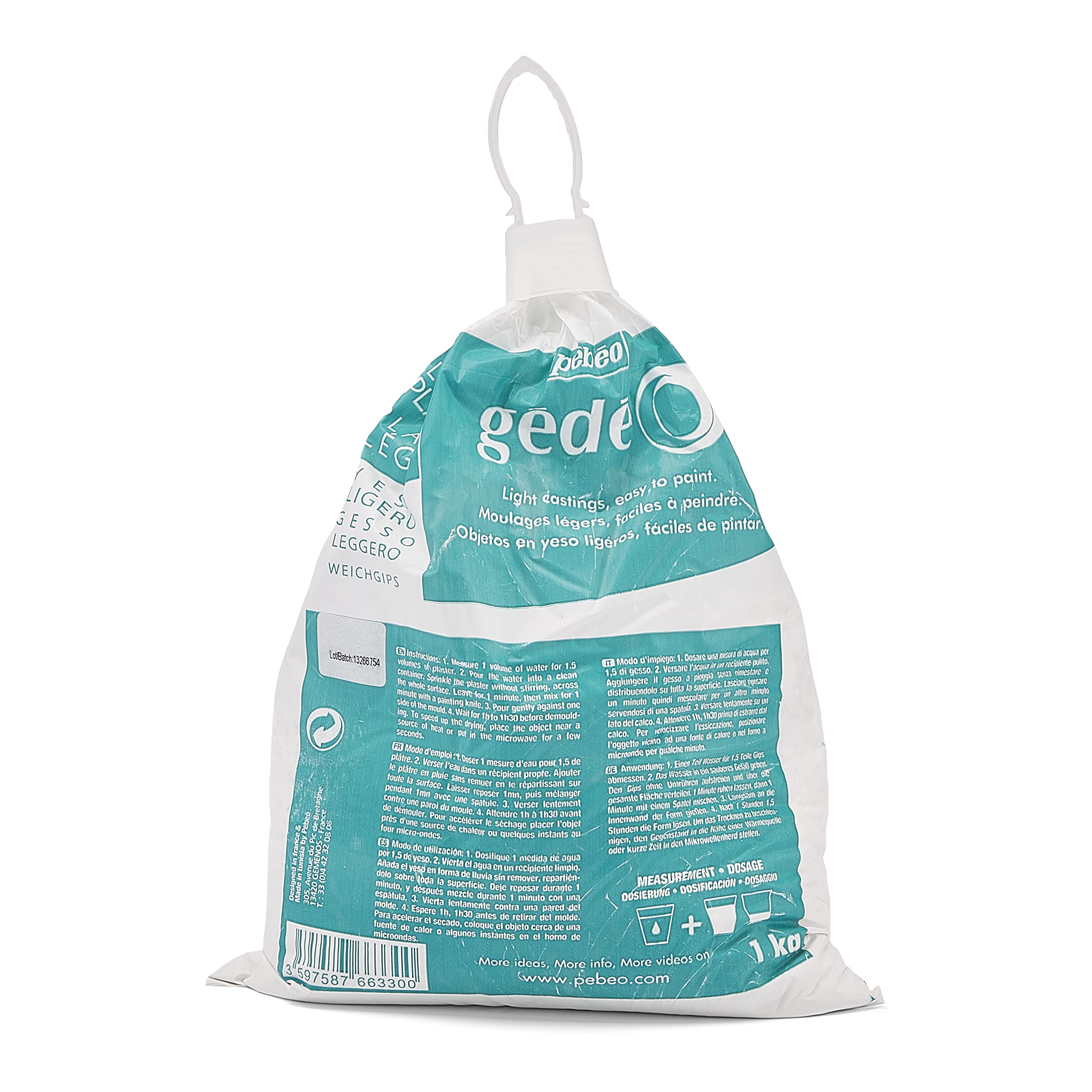 PEBEO Gedeo Light Plaster - Low Density for Hanging Decorations | 1 Kg White 1