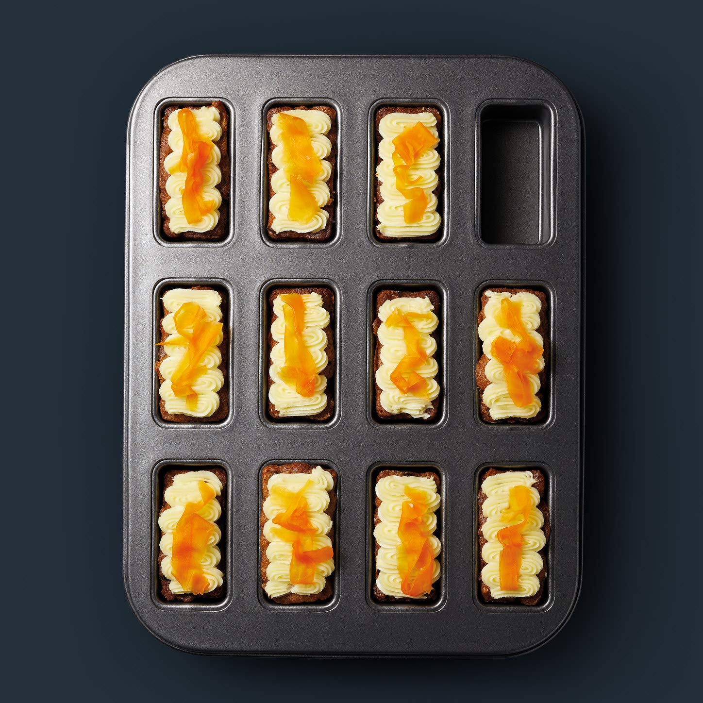 MasterClass 12-Hole Mini Loaf Pan with Loose Bases | Robust 1mm Carbon Steel | PFOA Non-Stick 4