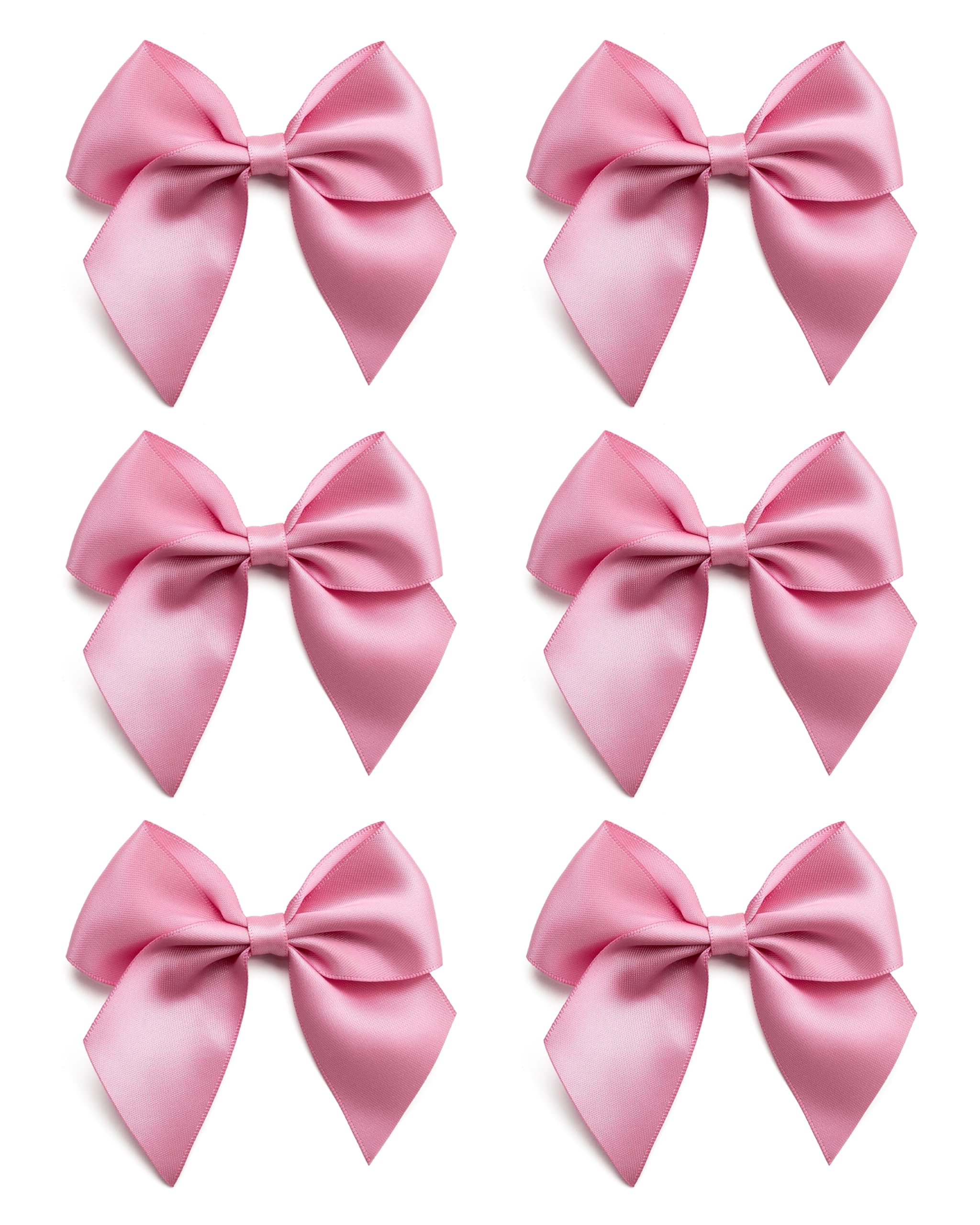 Italian Options Self-Adhesive Satin Bows - Antique Pink | 10 cm Size | 6 Pack 1