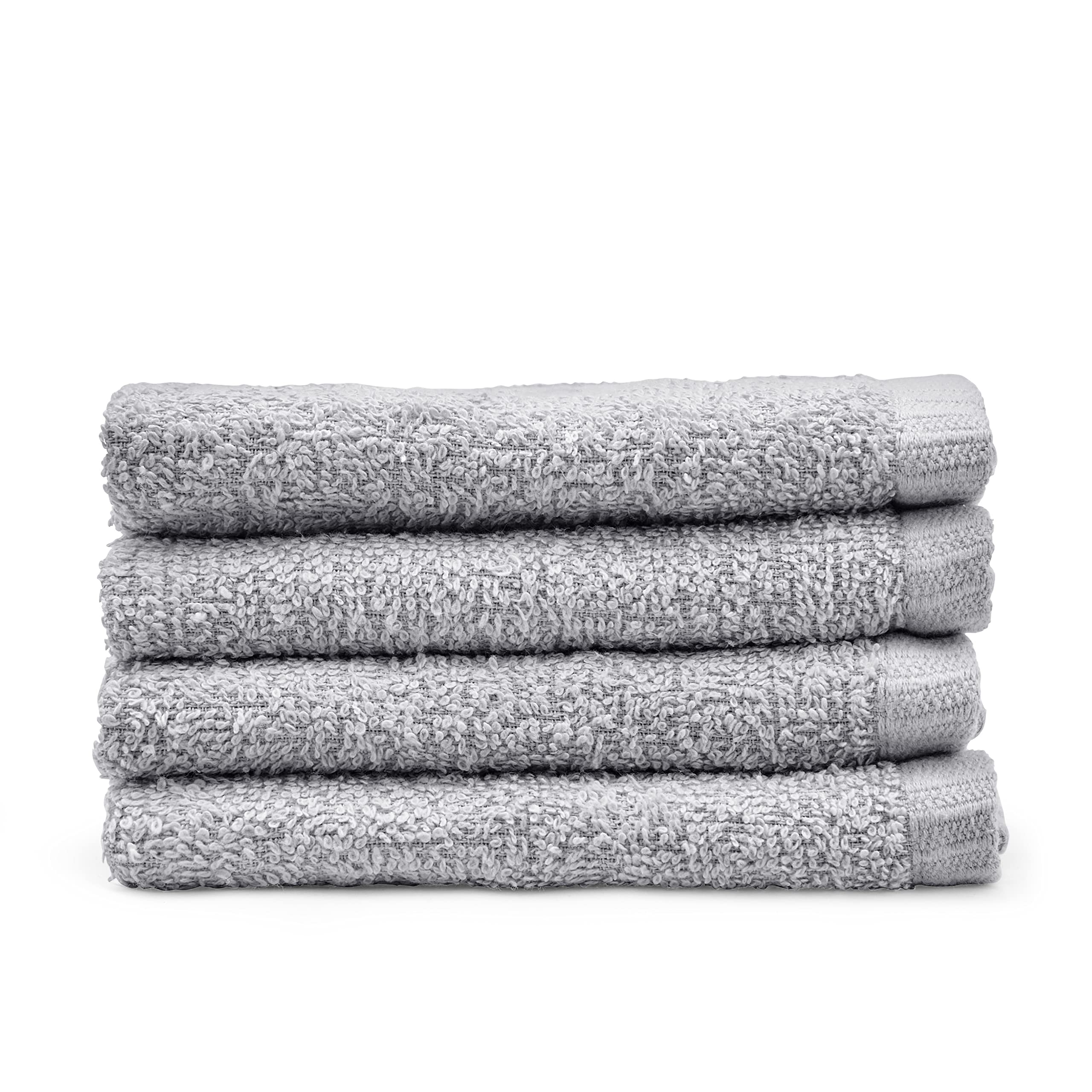 Catherine Lansfield Quick Dry Cotton Face Cloth Set - 4 Pack Grey | 400gsm | 30x30cm 3