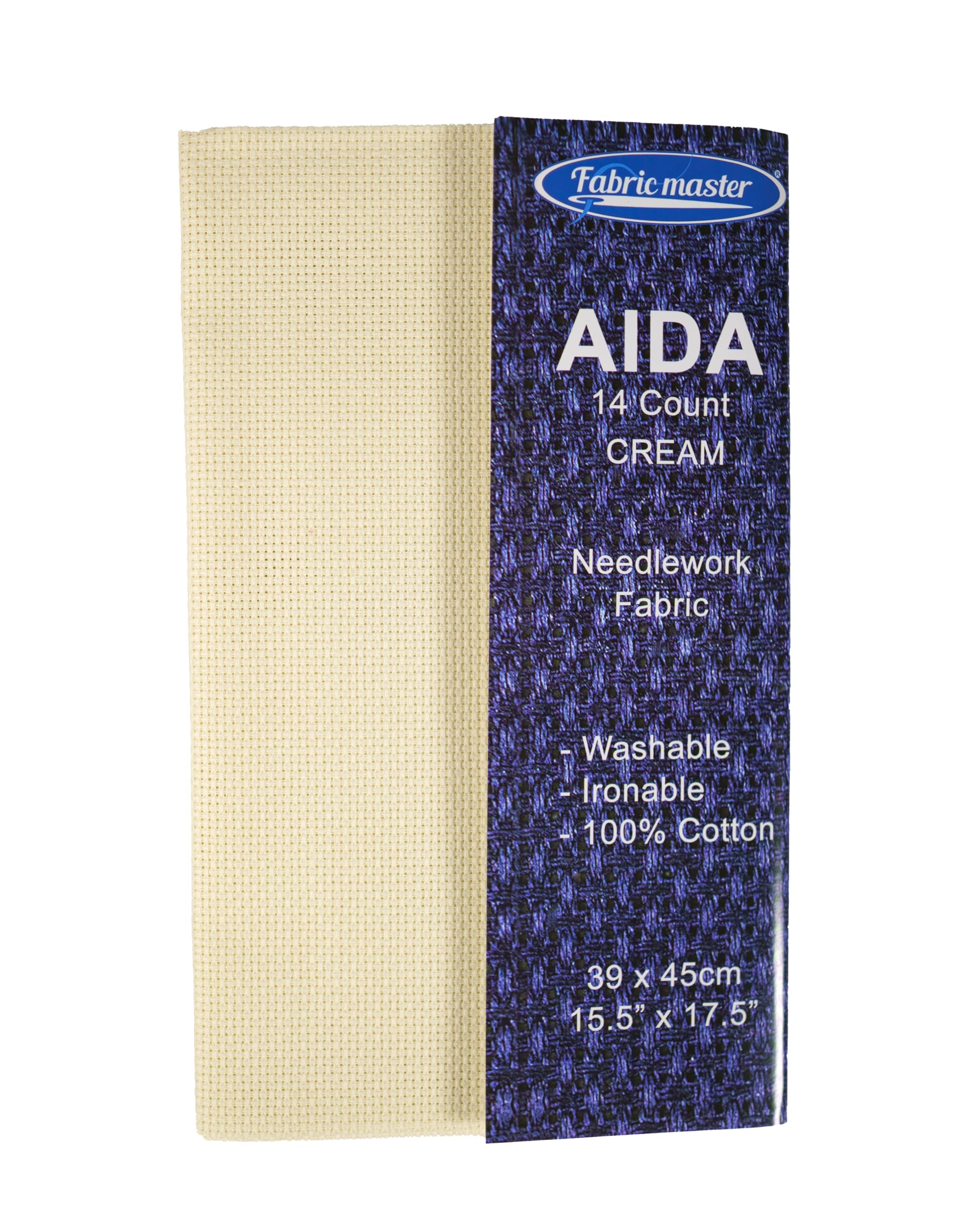 Mouldmaster Aida 14 Count Fabric - 100% Cotton Cross Stitch Material | 39x45cm Cream Precut 1