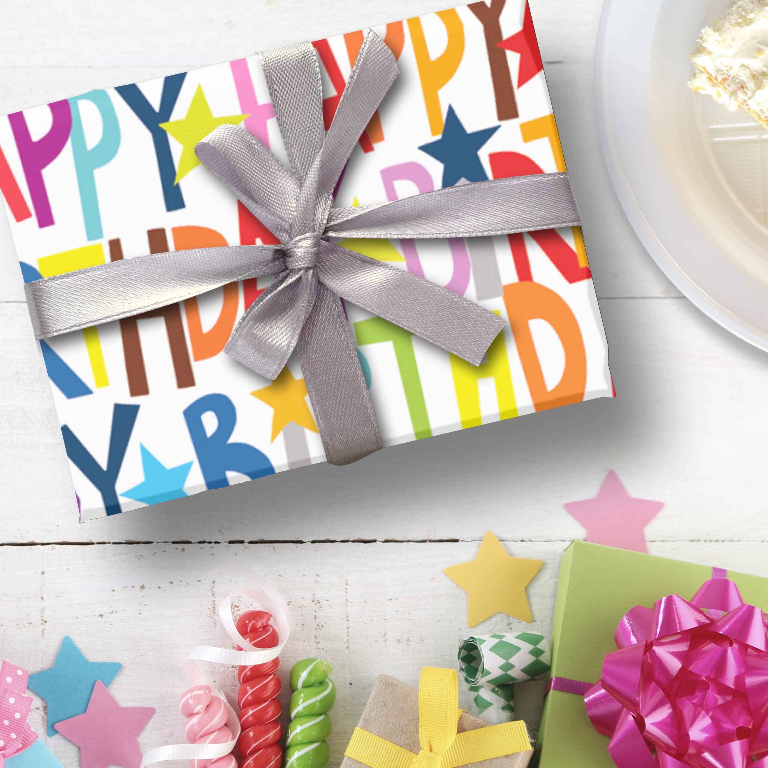Glick Happy Birthday Kraft Tissue Paper - 4 Sheets | 500mm x 750mm | Luxury Gift Wrap 6