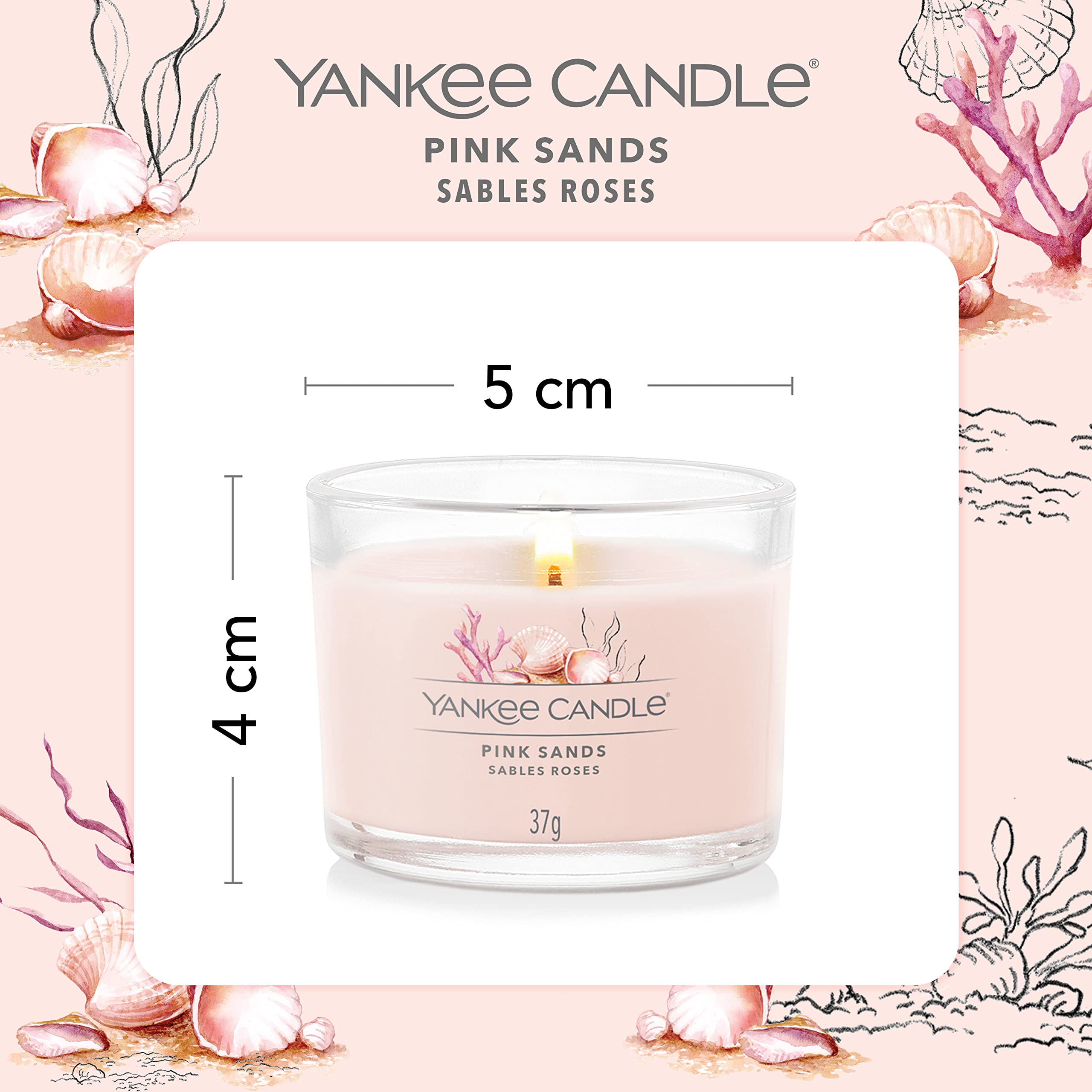 Yankee Candle Pink Sands Scented Votive Candles Gift Set | Soy Blend Wax Mix | 3 Count 3