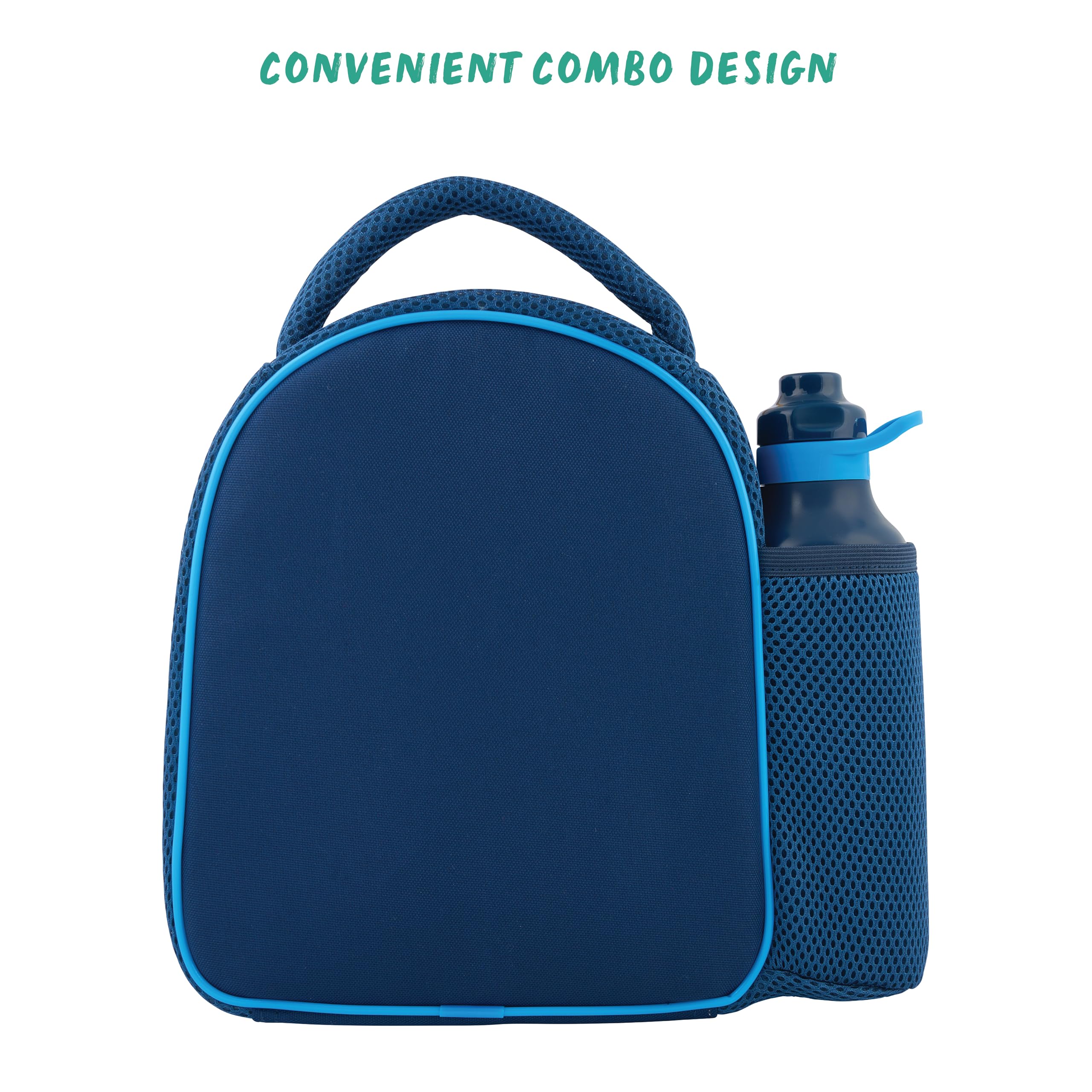 Polar Gear Gamer Pixel Insulated Kids Lunch Bag with 600ml Water Bottle | Polyester | Blue 5